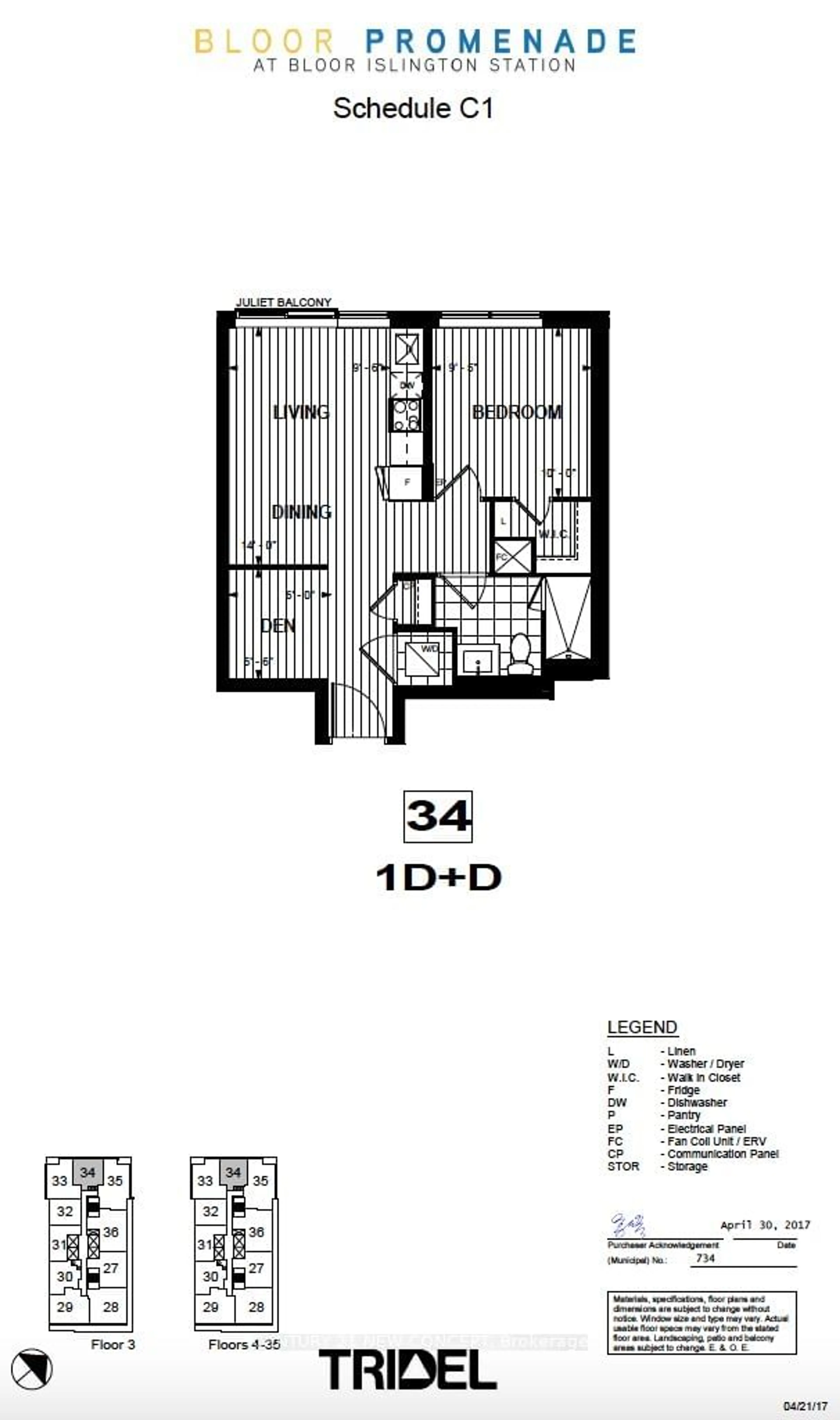 Floor plan for 5 Mabelle Ave #734, Toronto Ontario M9A 0C8