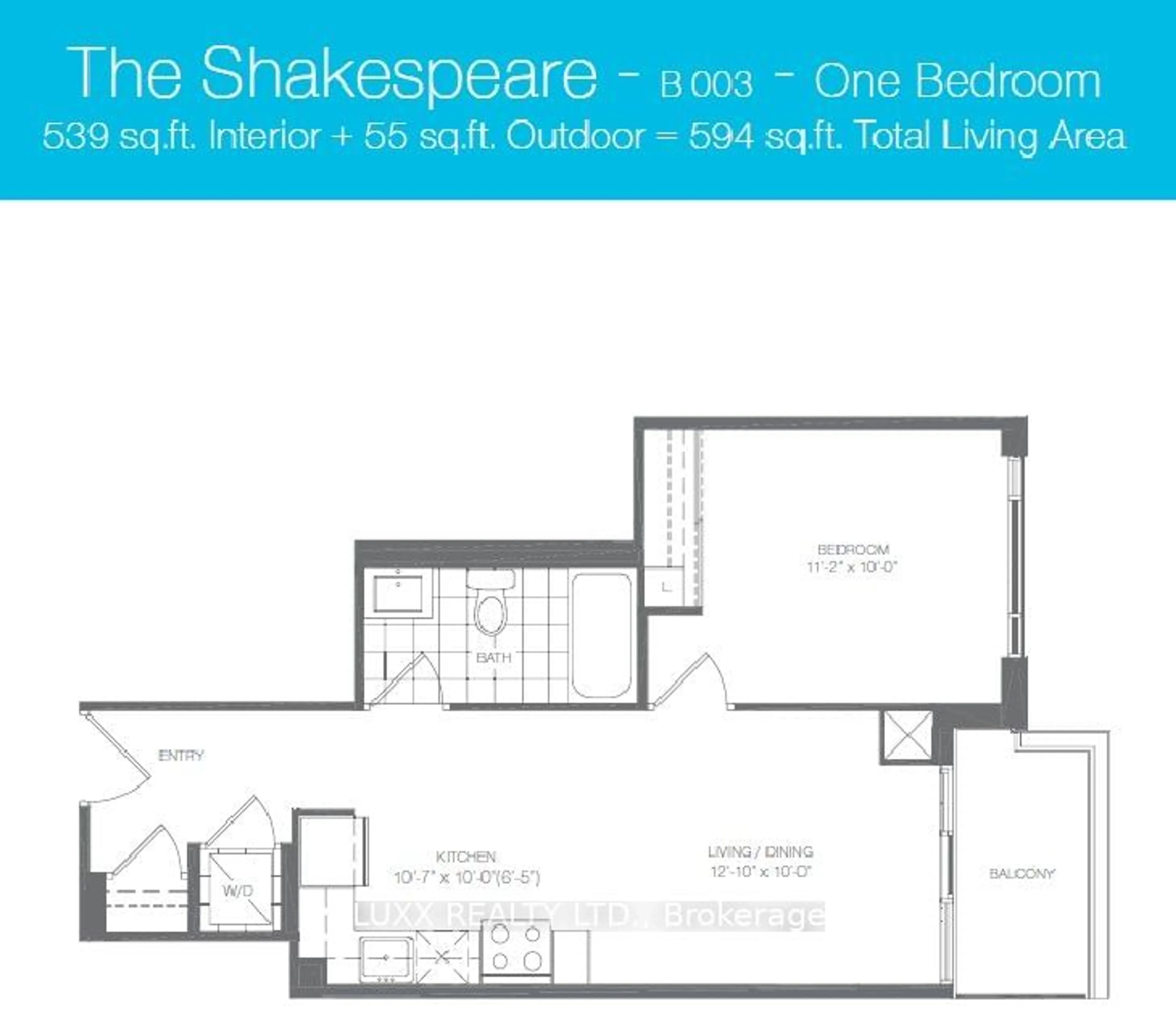 Floor plan for 17 Zorra St #1904, Toronto Ontario M8Z 0C8