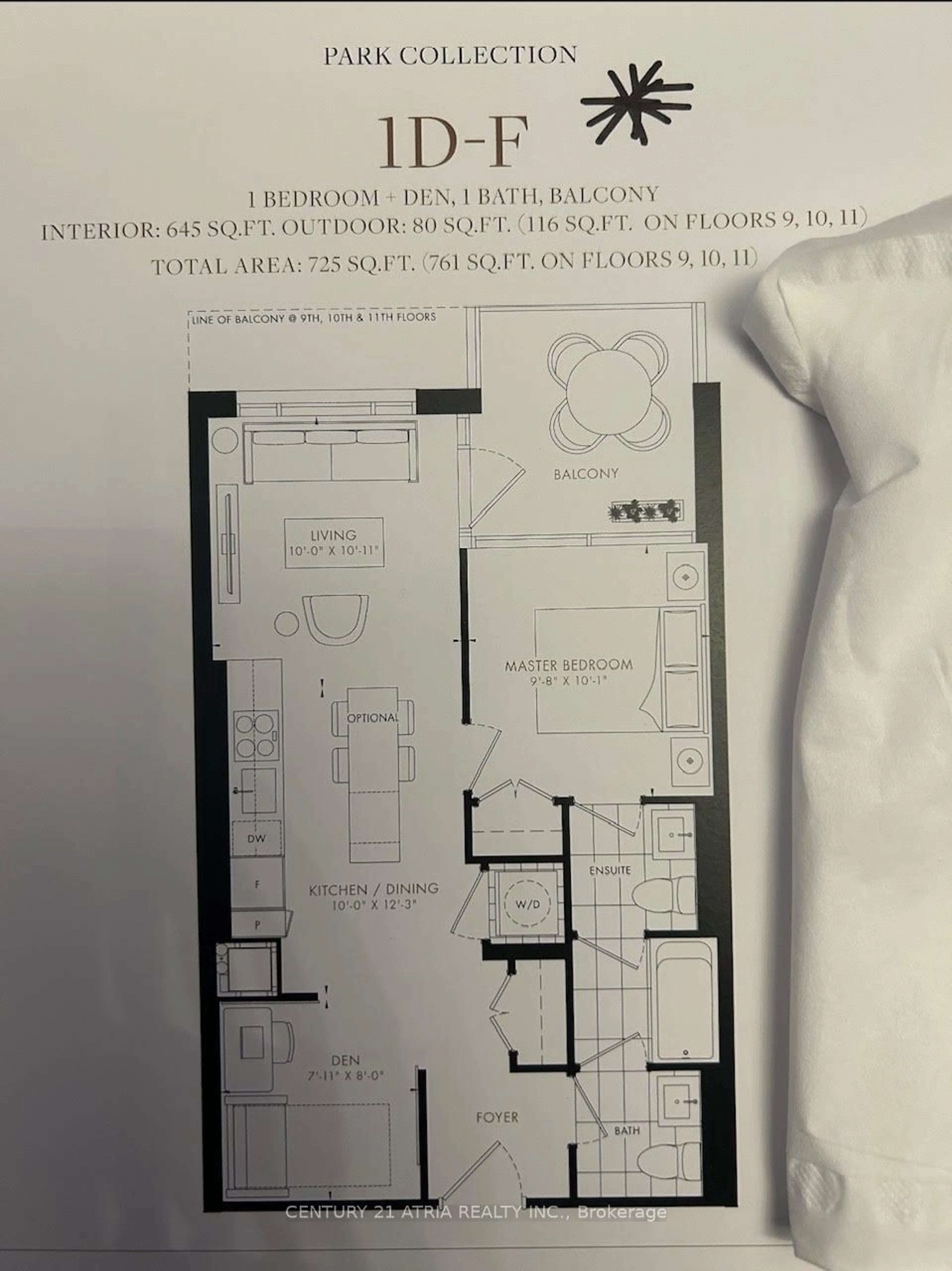 Floor plan for 21 Park St #712, Mississauga Ontario L5G 1L7