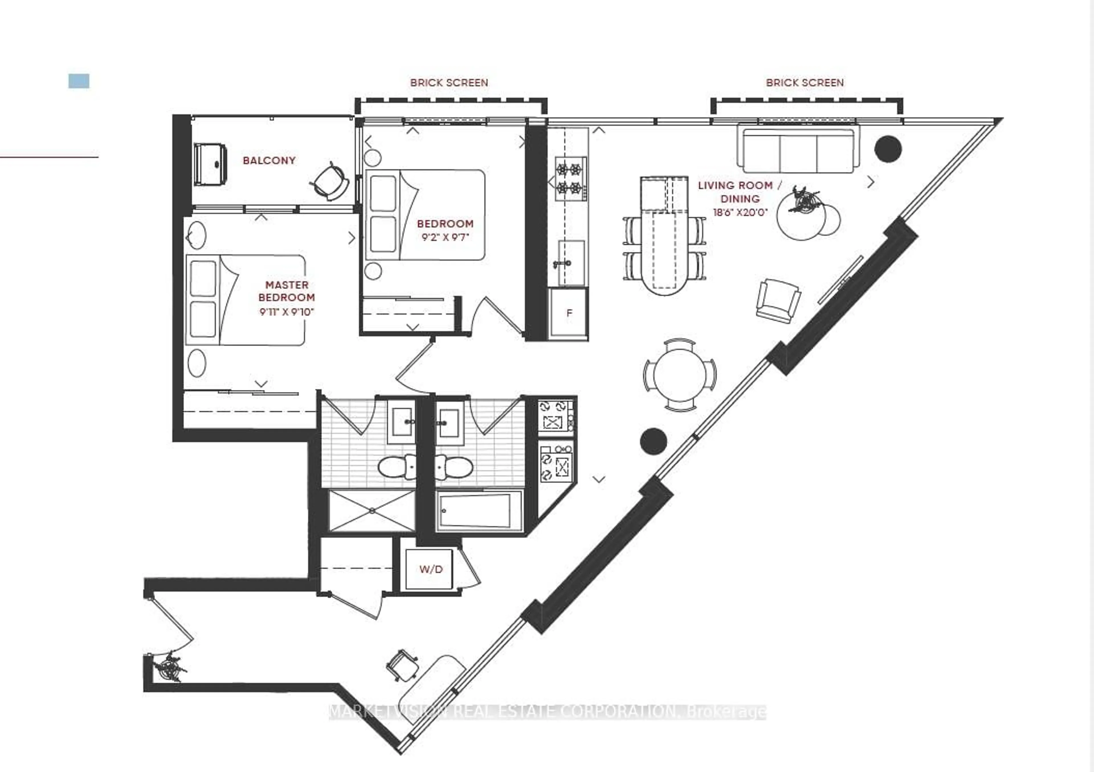 Floor plan for 2625 Dundas St #808, Toronto Ontario M6P 1X9