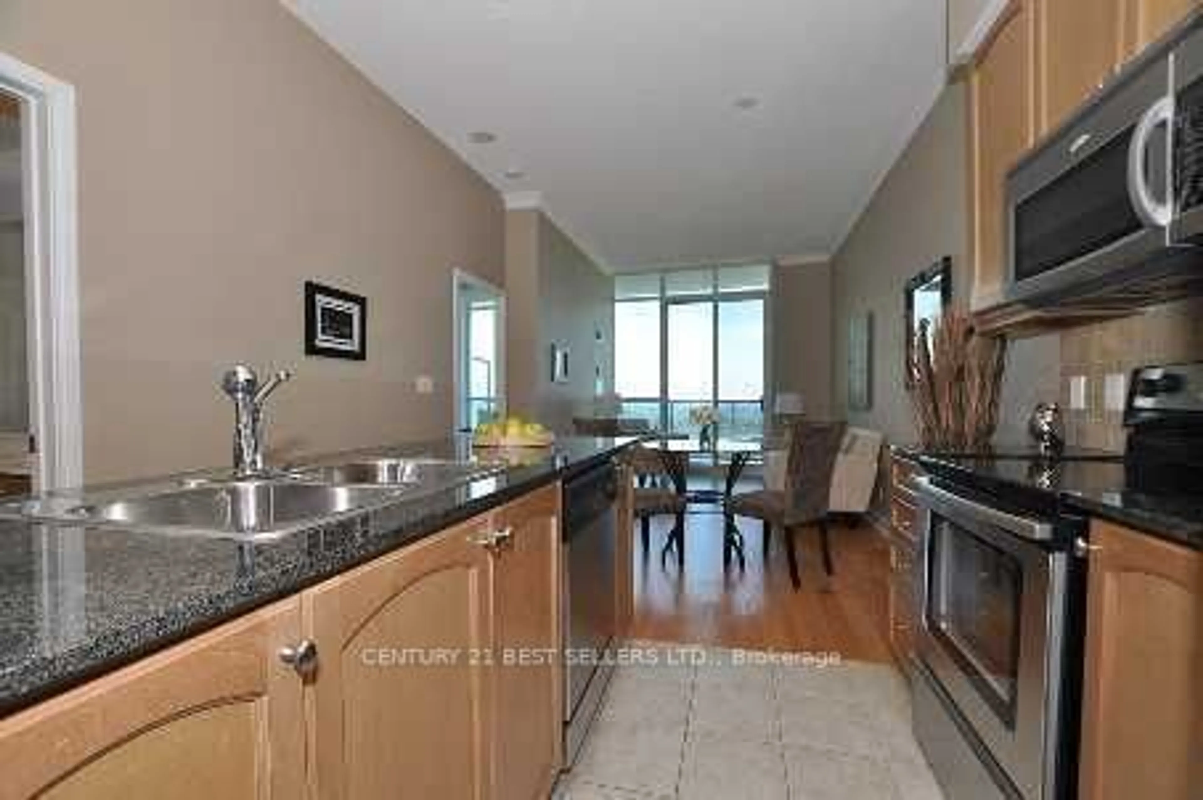 Open concept kitchen, ceramic/tile floor for 80 Absolute Ave #3401, Mississauga Ontario L4Z 0A5