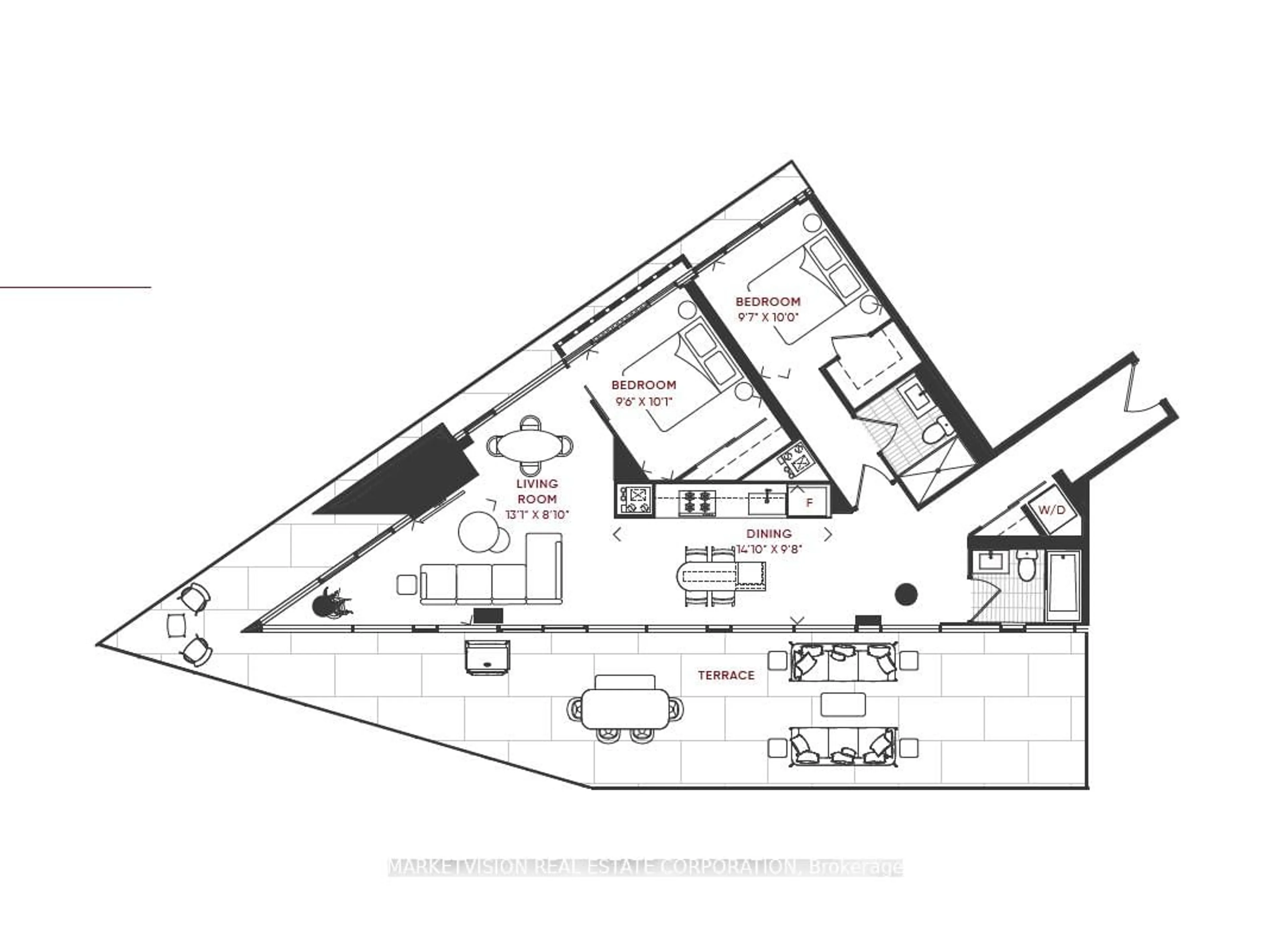 Floor plan for 2625 Dundas St #705, Toronto Ontario M6P 1X9