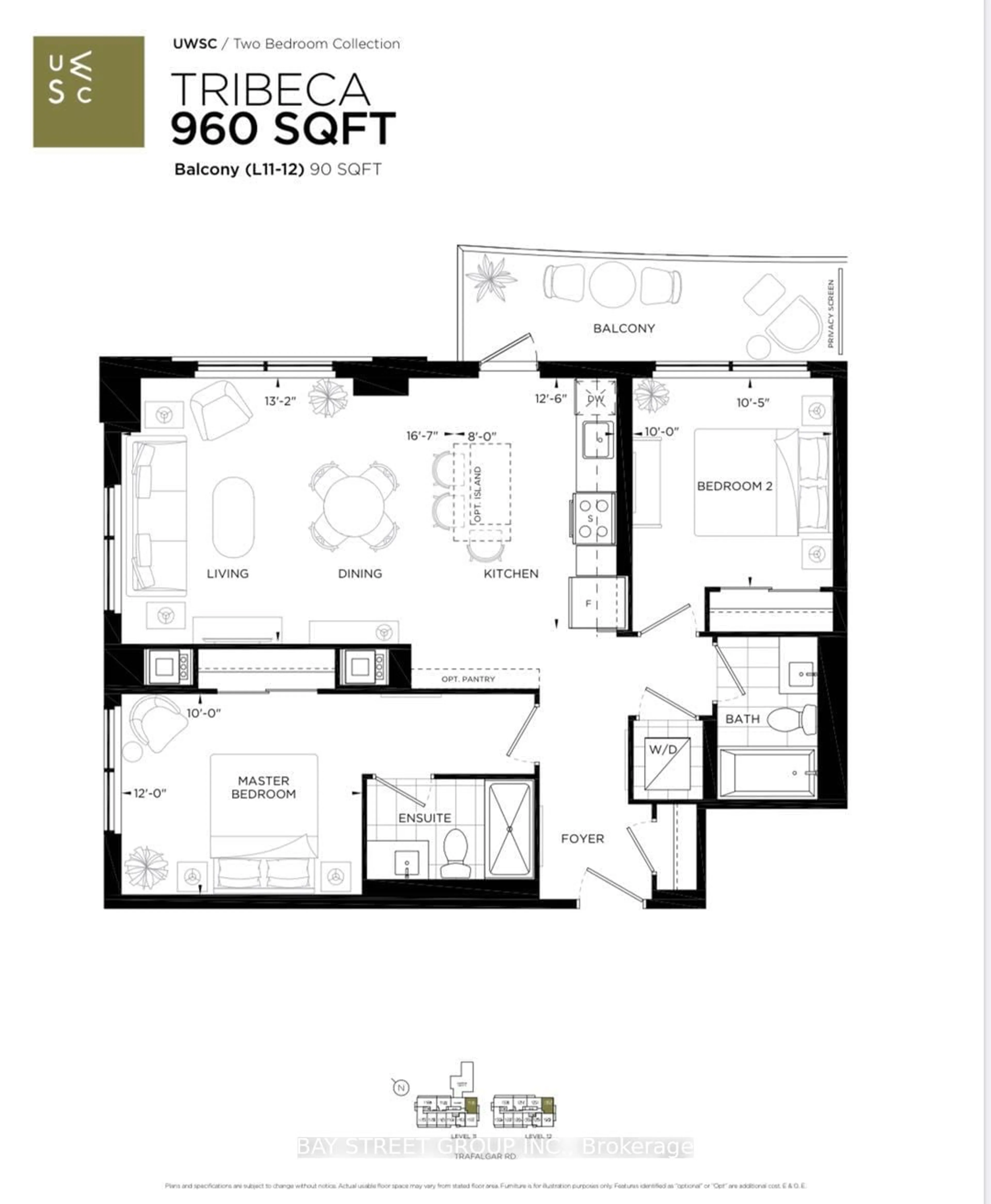 Floor plan for 3200 William Coltson Ave #1101, Oakville Ontario L6H 7W6