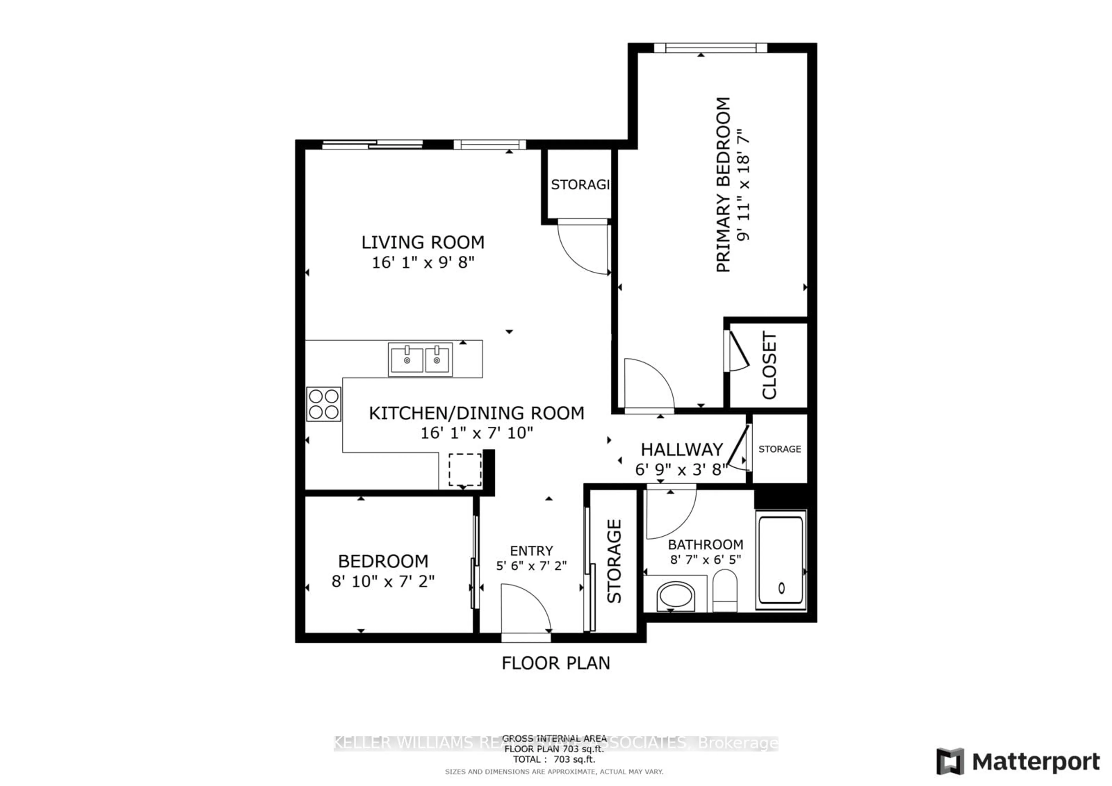 Floor plan for 40 Via Rosedale #103, Brampton Ontario L6R 4A4