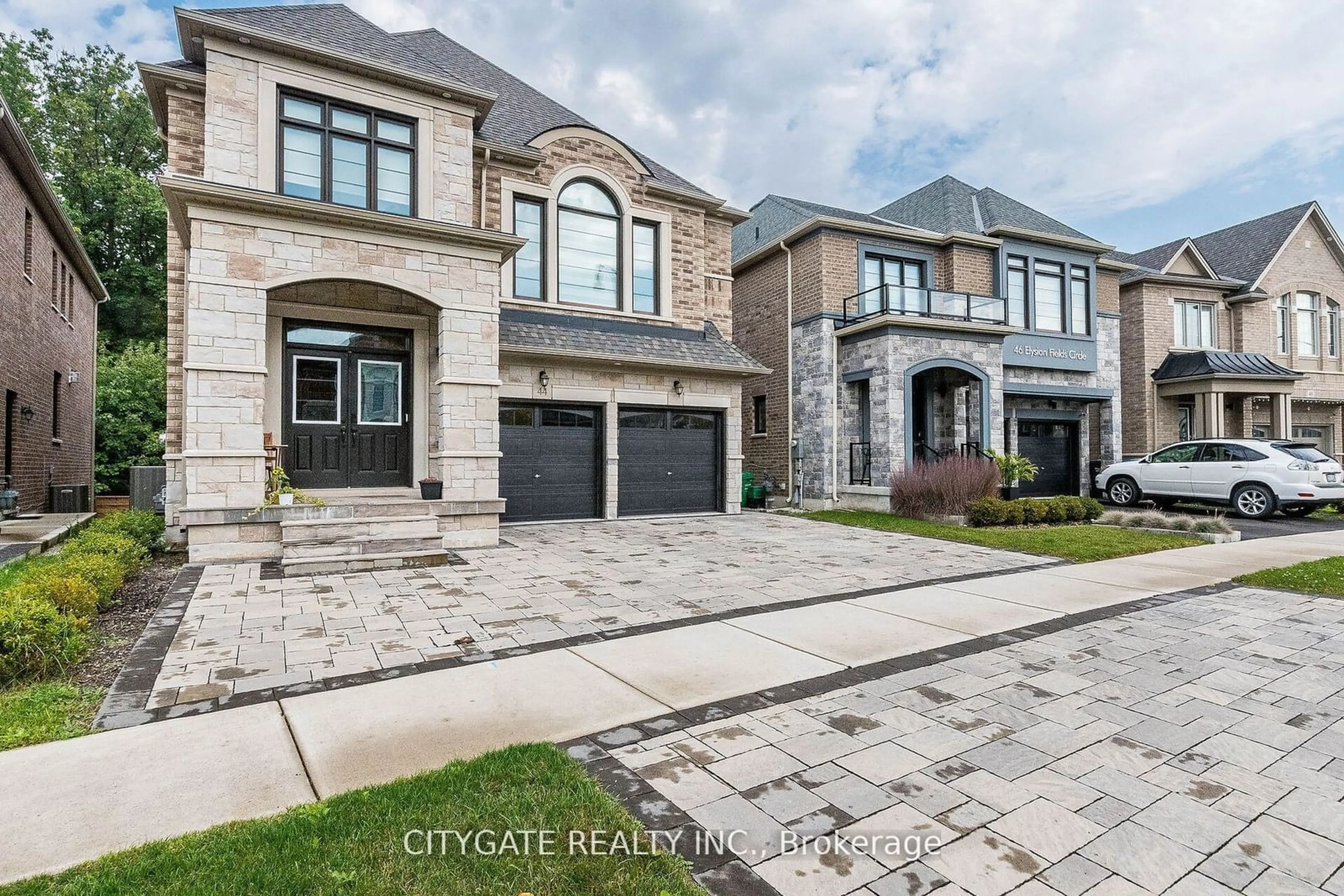 Home with brick exterior material, street for 44 elysian fields Circ, Brampton Ontario L6Y 6E9