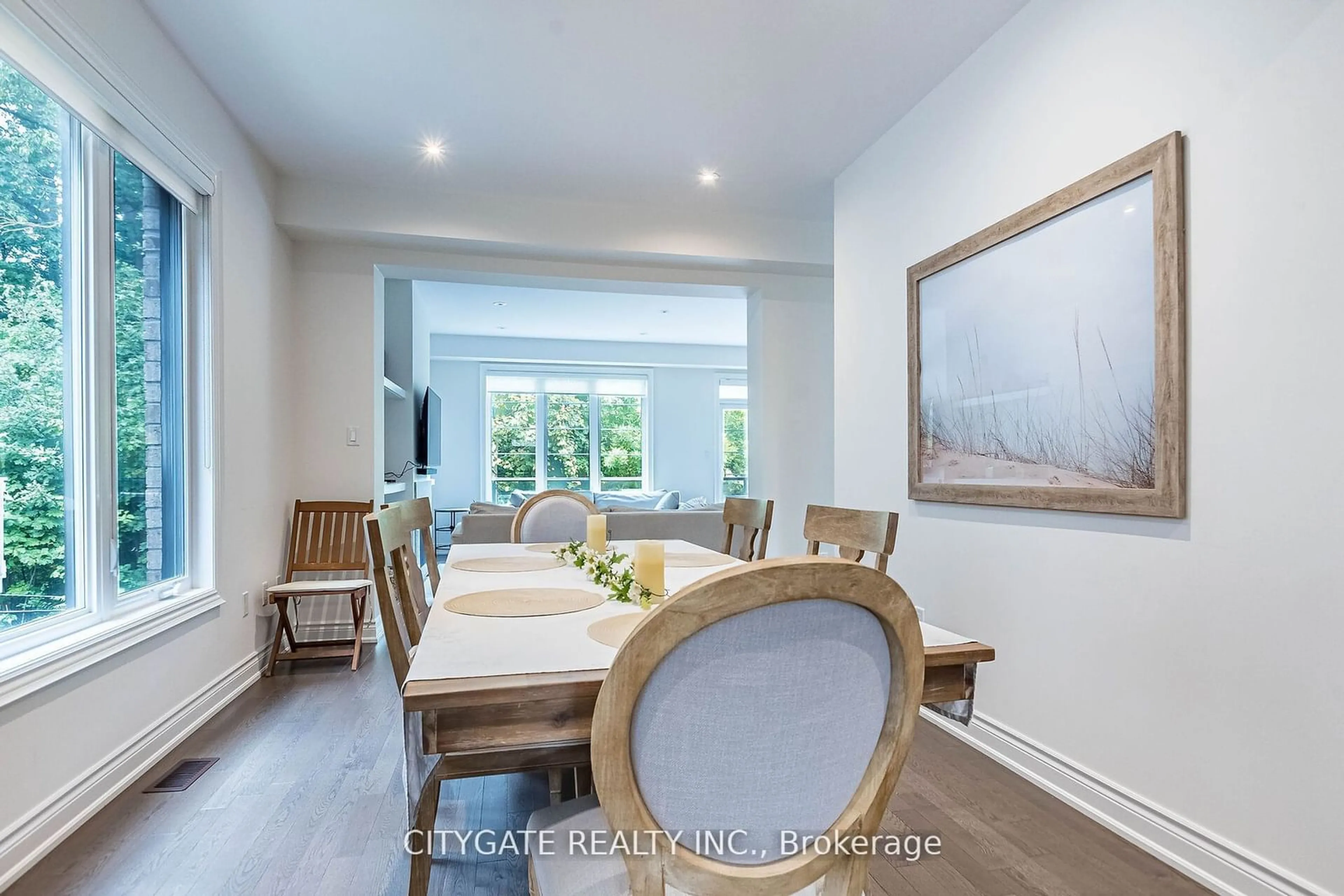 Dining room, wood/laminate floor for 44 elysian fields Circ, Brampton Ontario L6Y 6E9