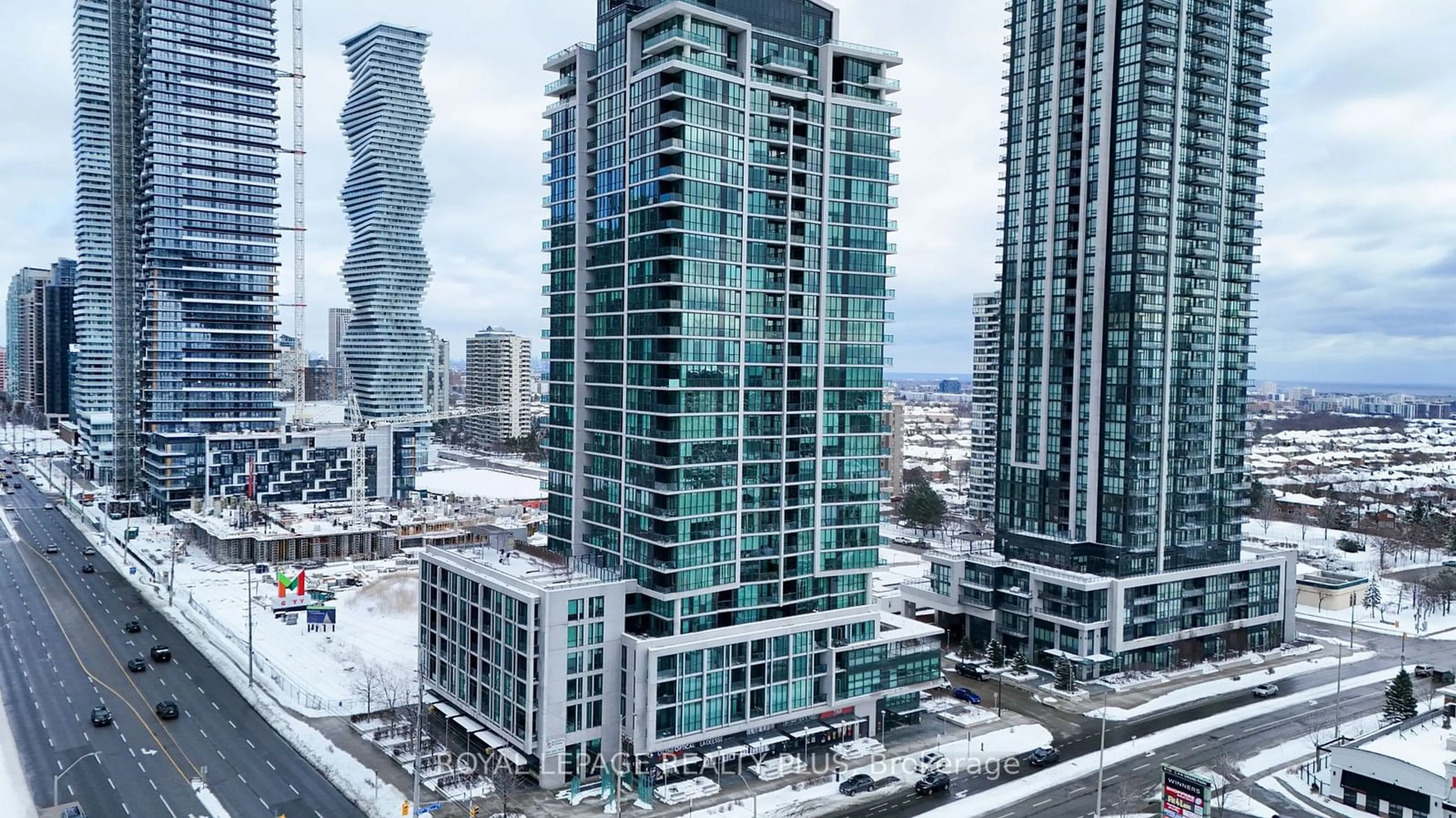 A pic from outside/outdoor area/front of a property/back of a property/a pic from drone, city buildings view from balcony for 3985 Grand Park Dr #1603, Mississauga Ontario L5B 0H8