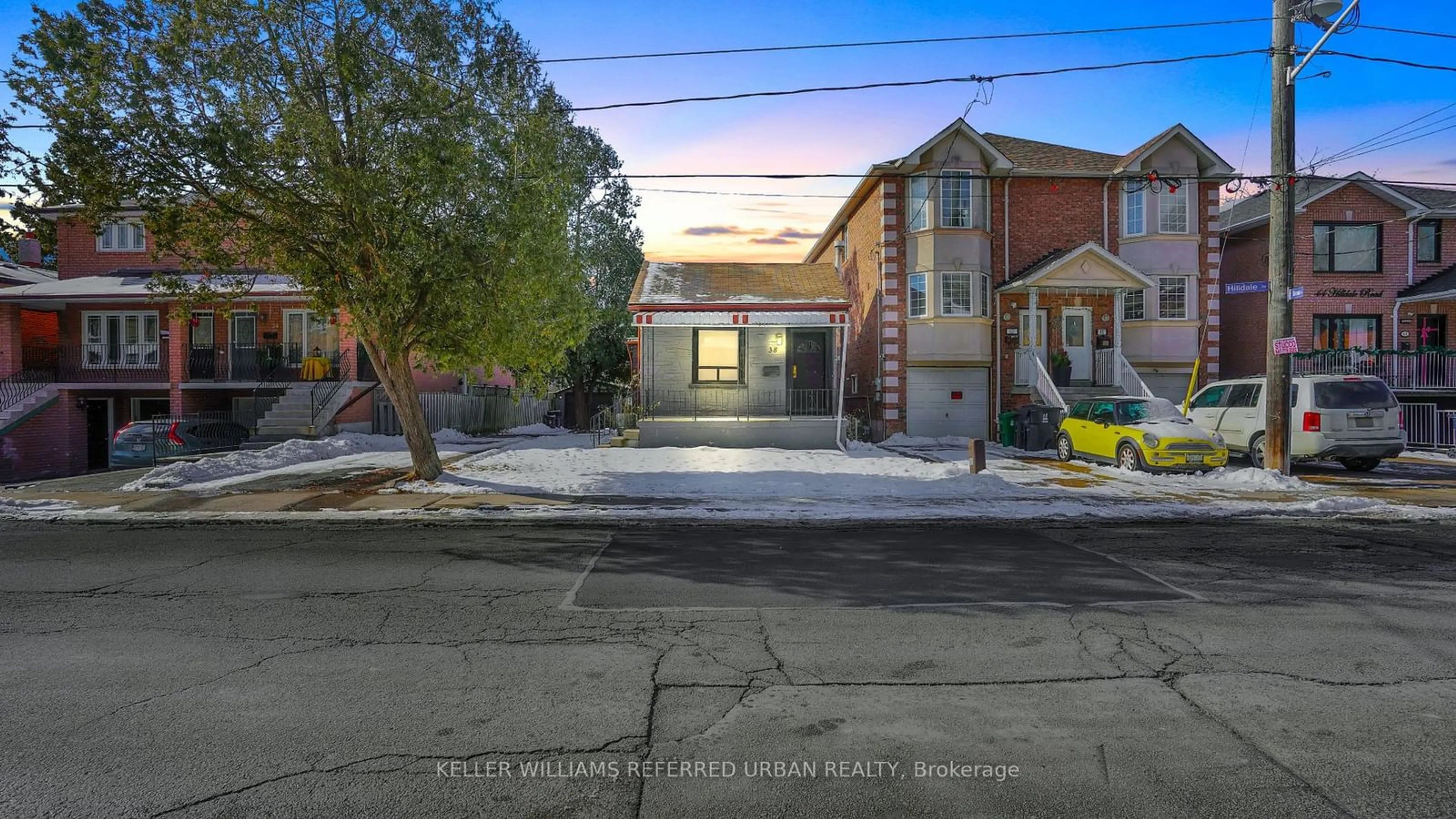 A pic from outside/outdoor area/front of a property/back of a property/a pic from drone, street for 38 Hilldale Rd, Toronto Ontario M6N 3Y2