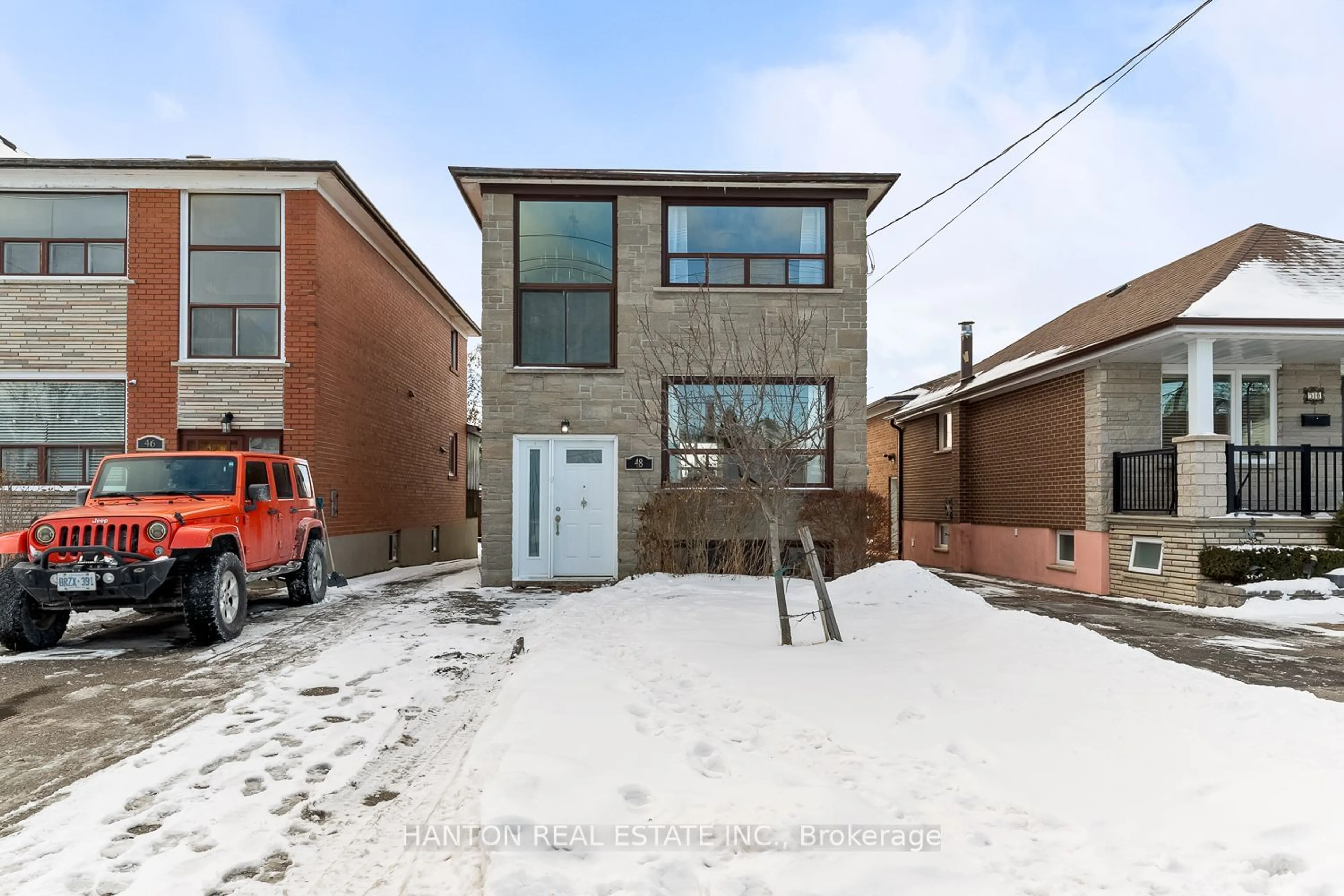 Home with brick exterior material, street for 48 Ronald Ave, Toronto Ontario M6E 4M7