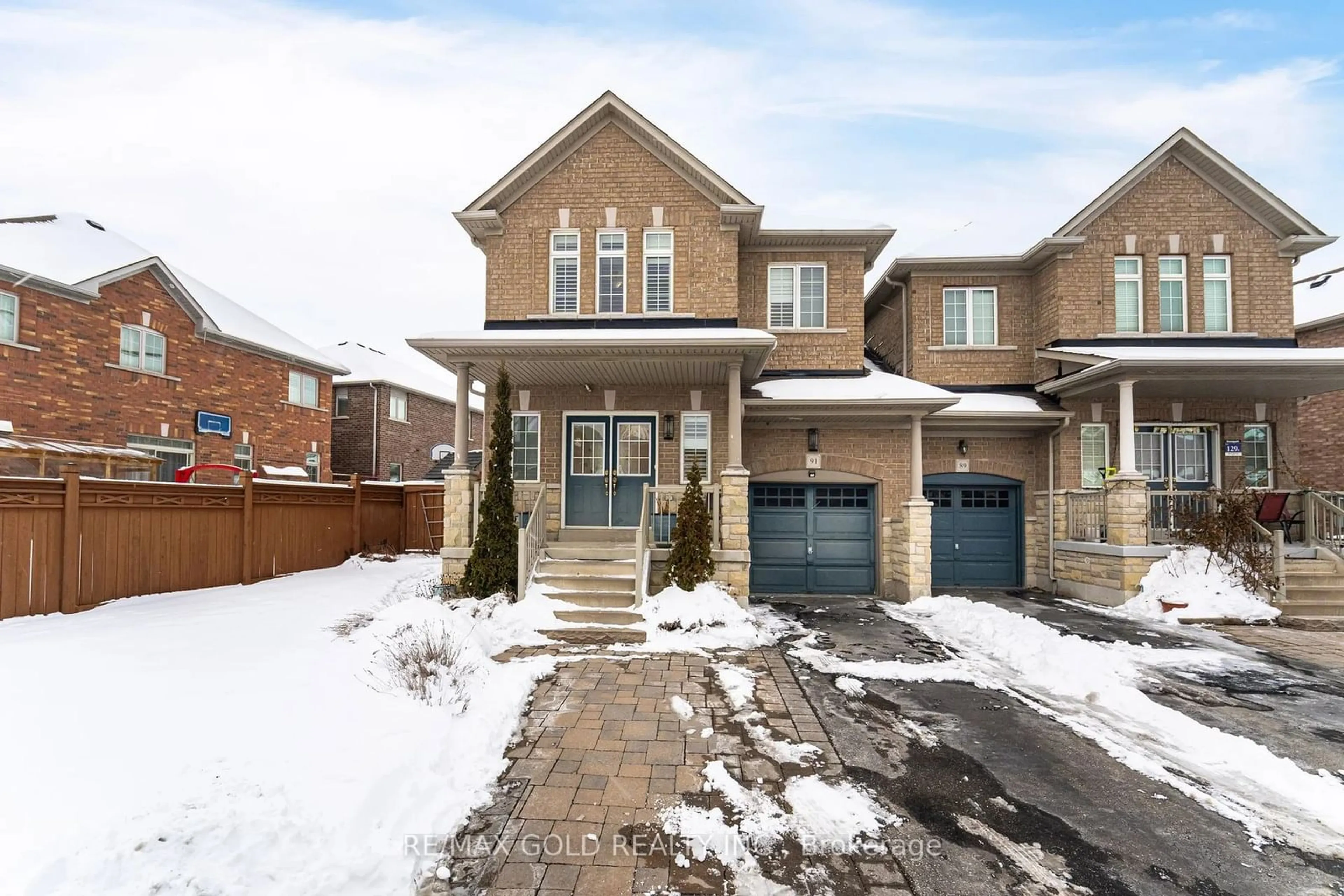 Home with brick exterior material, street for 91 Pomell Tr, Brampton Ontario L6P 3J4