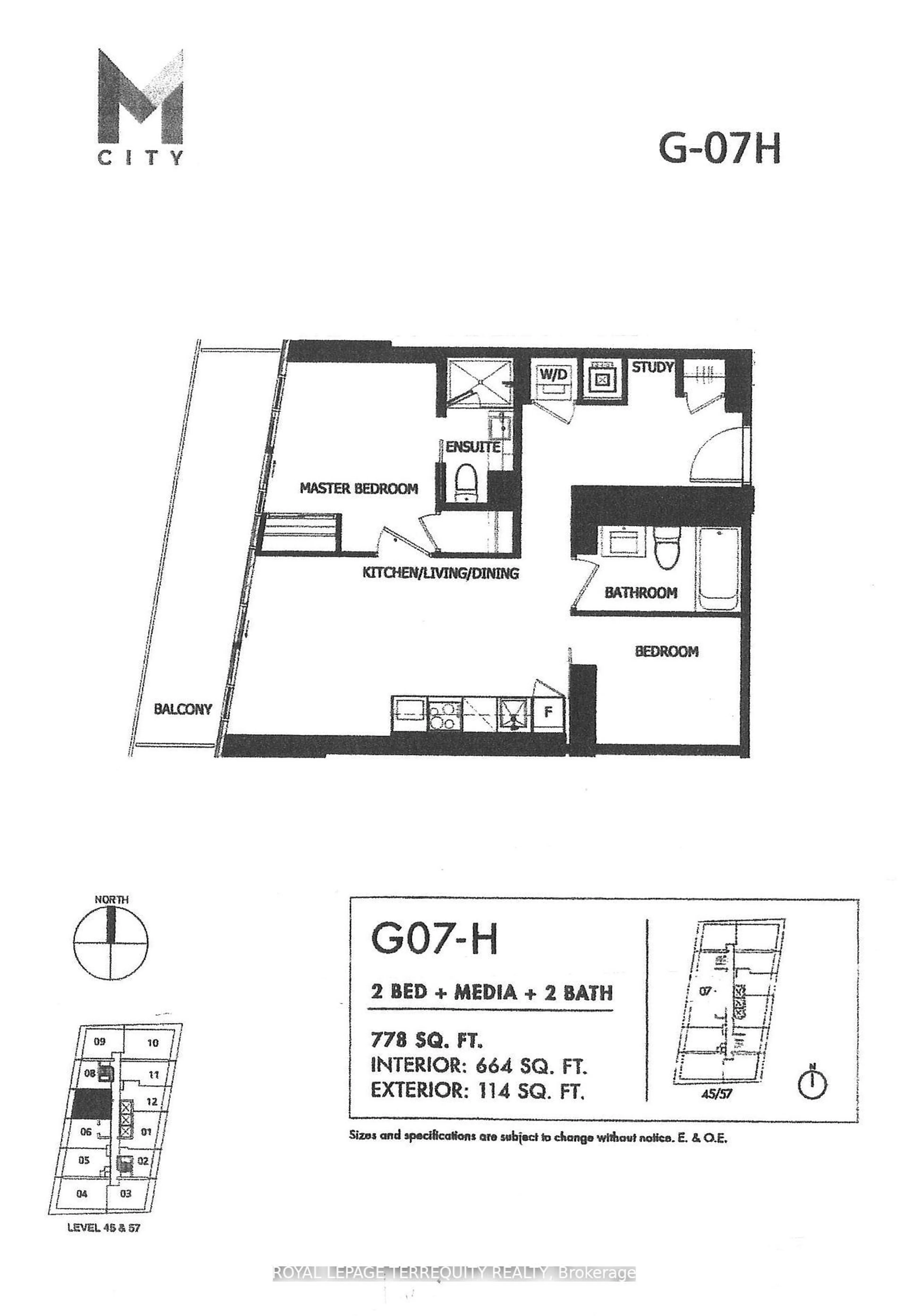 Floor plan for 3900 Confederation Pkwy #4507, Mississauga Ontario L5B 0M3