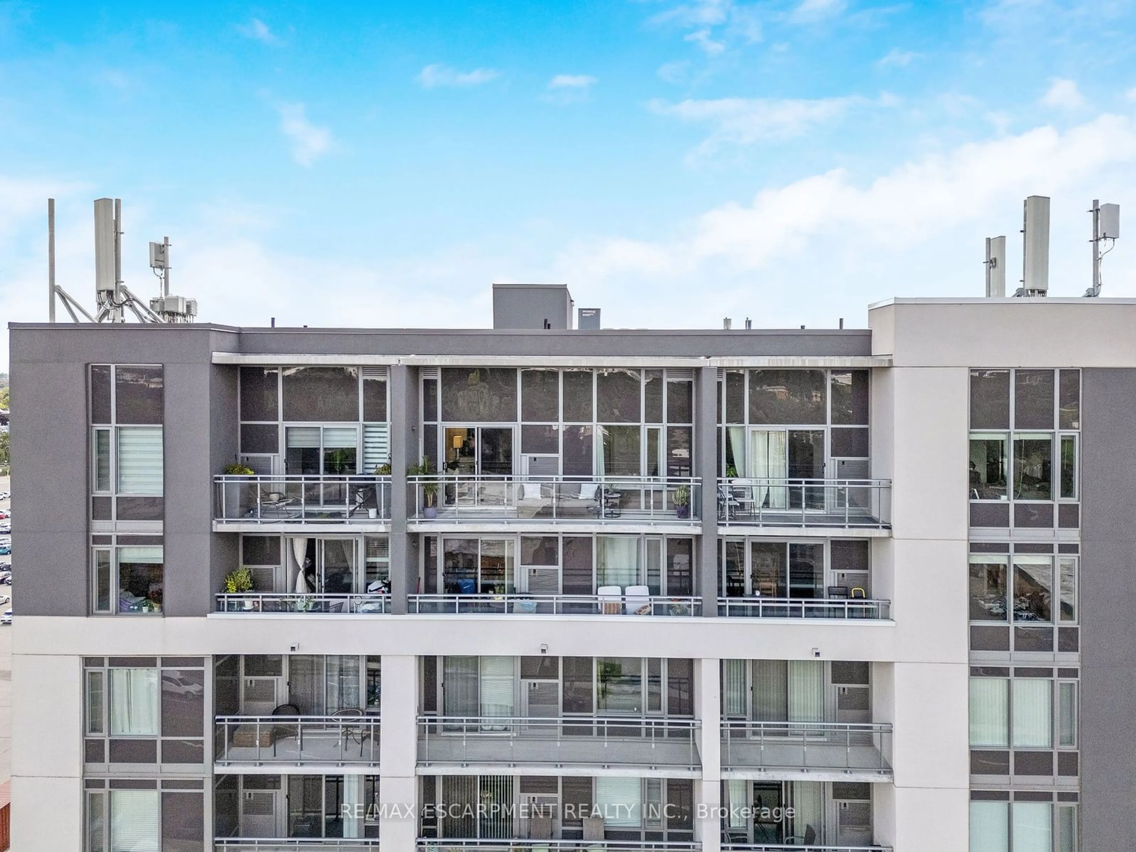 Balcony in the apartment, city buildings view from balcony for 716 Main St #1109, Milton Ontario L9T 3P6