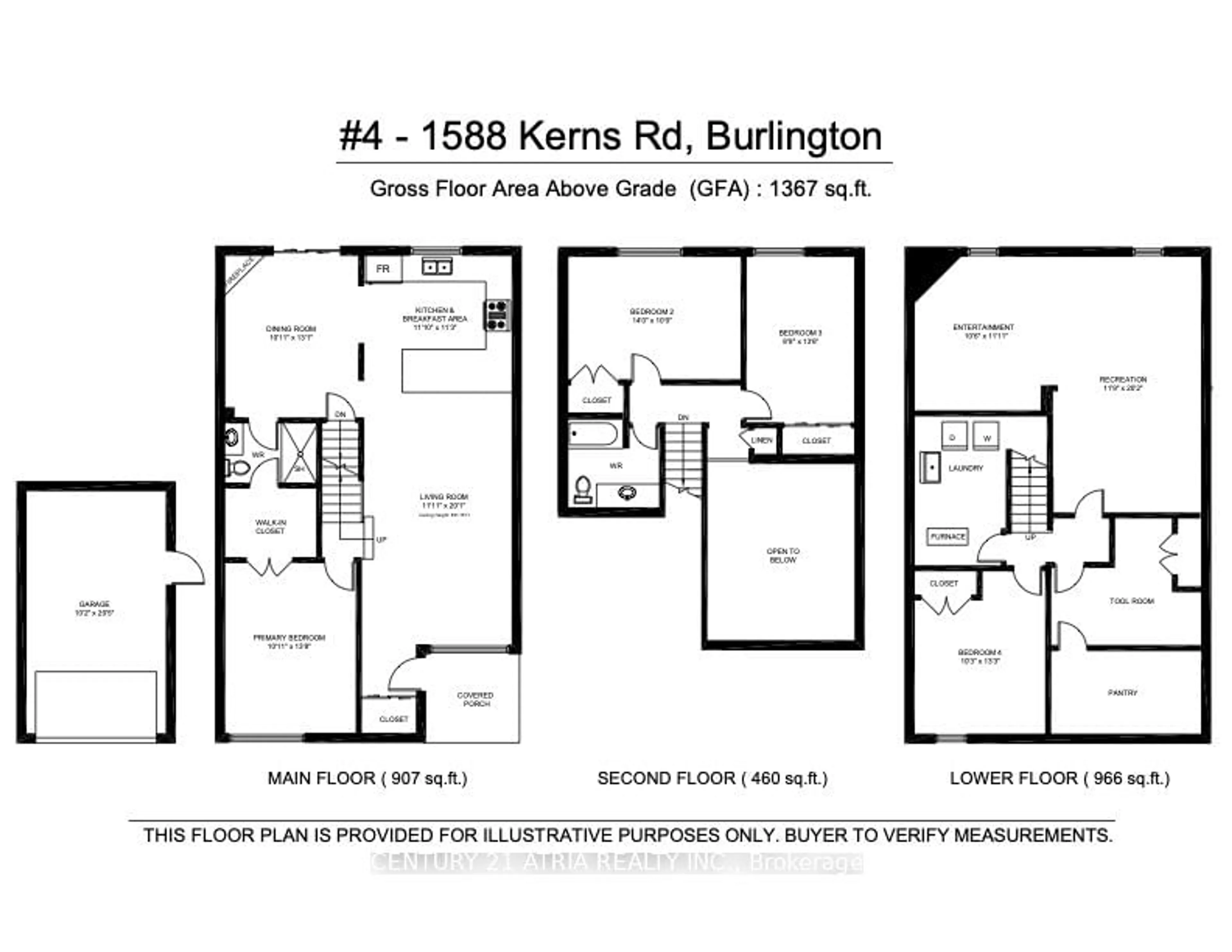 Floor plan for 1588 Kerns Rd #4, Burlington Ontario L7P 3A7