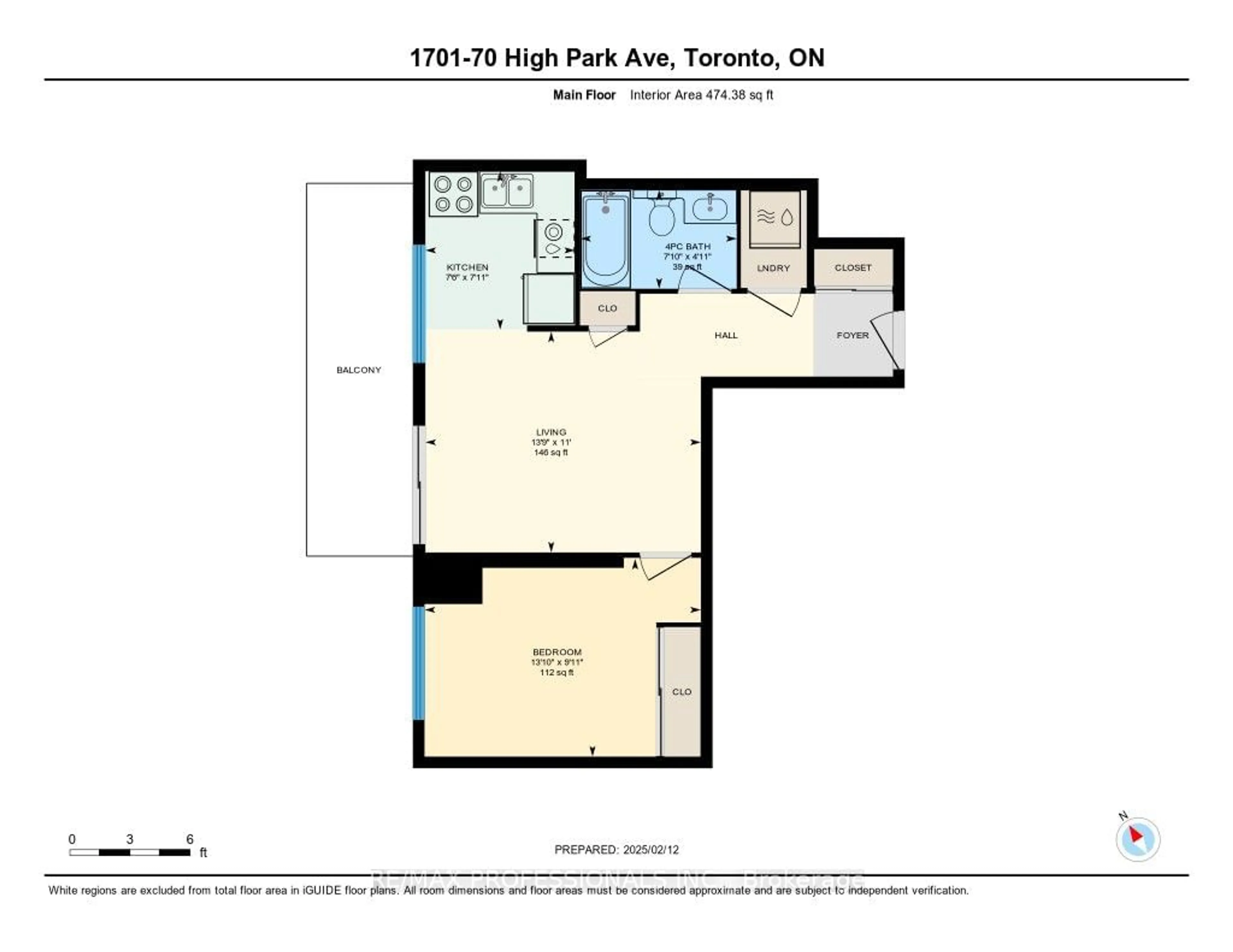 Floor plan for 70 High Park Ave #1701, Toronto Ontario M6P 1A1