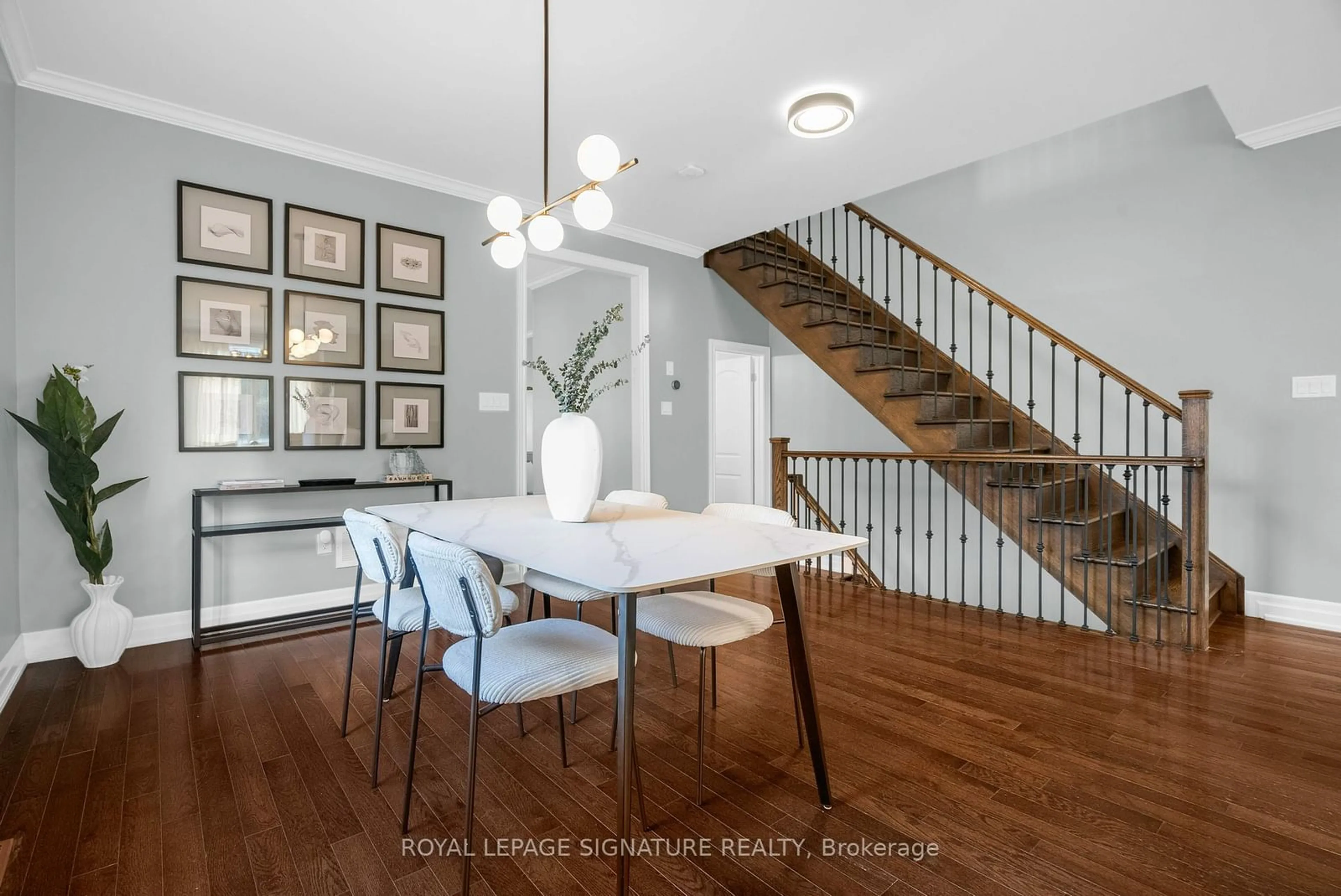 Dining room, wood/laminate floor for 22 Harding Ave, Toronto Ontario M6M 3A2