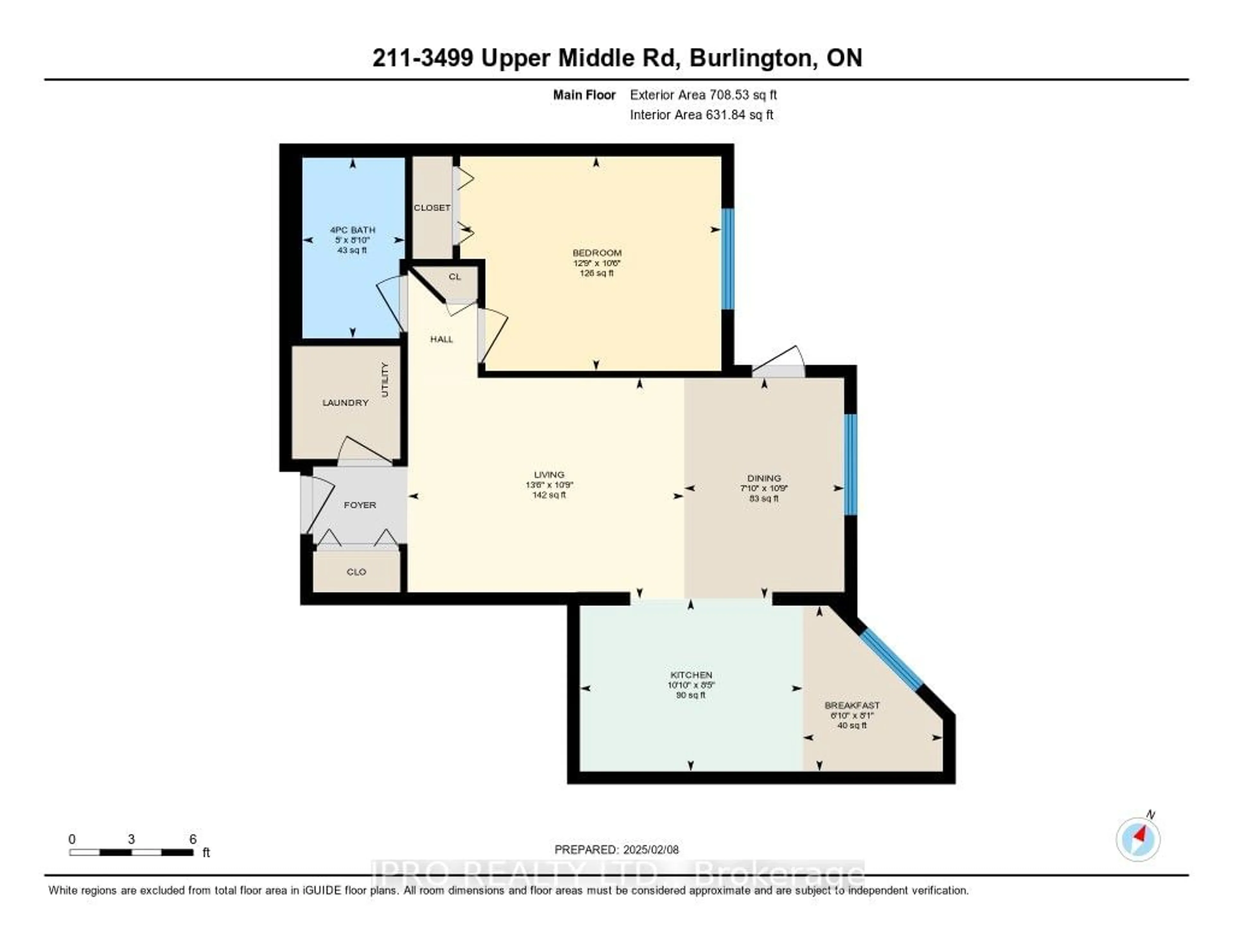 Floor plan for 3499 Upper Middle Rd #211, Burlington Ontario L7M 4M7