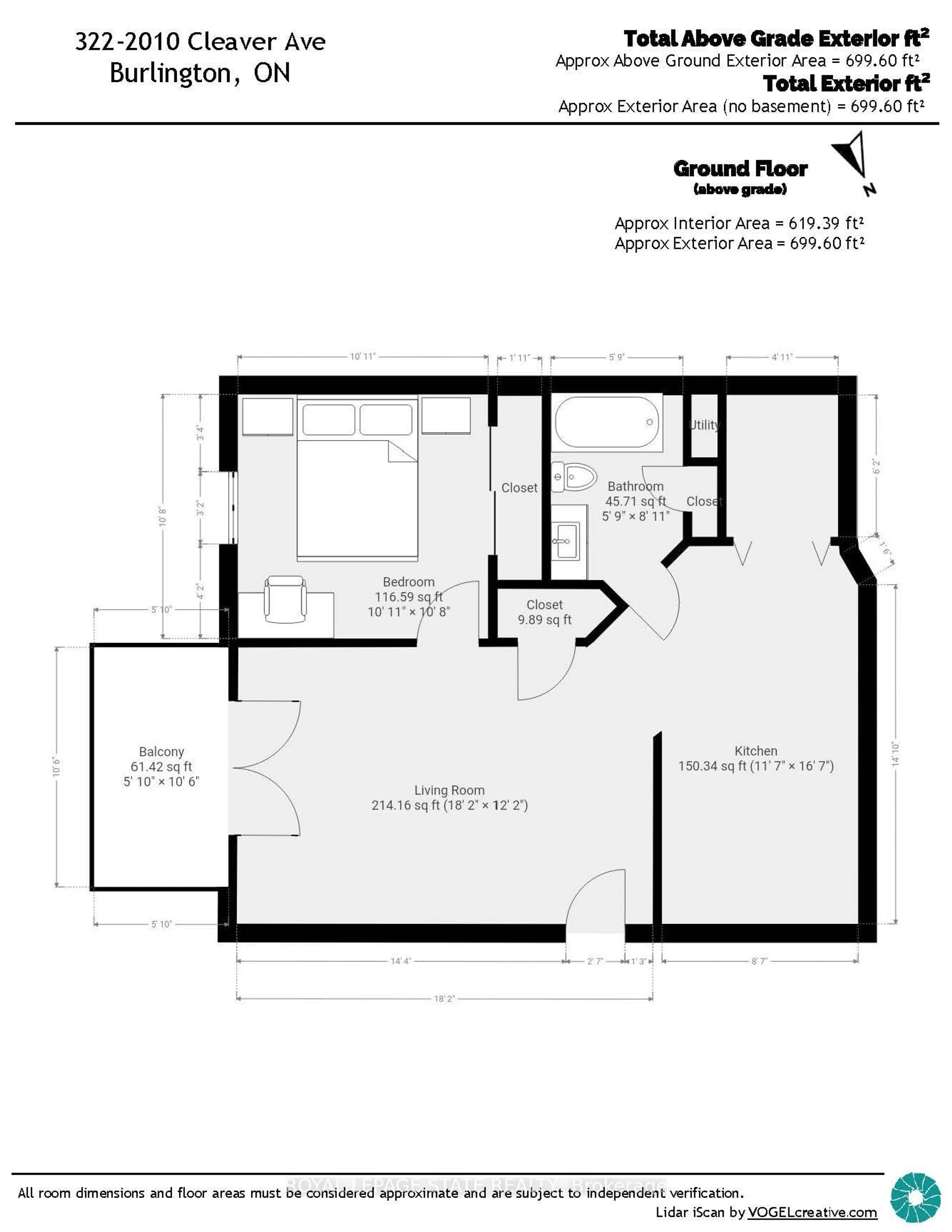 Floor plan for 2010 Cleaver Ave #322, Burlington Ontario L7M 4C1