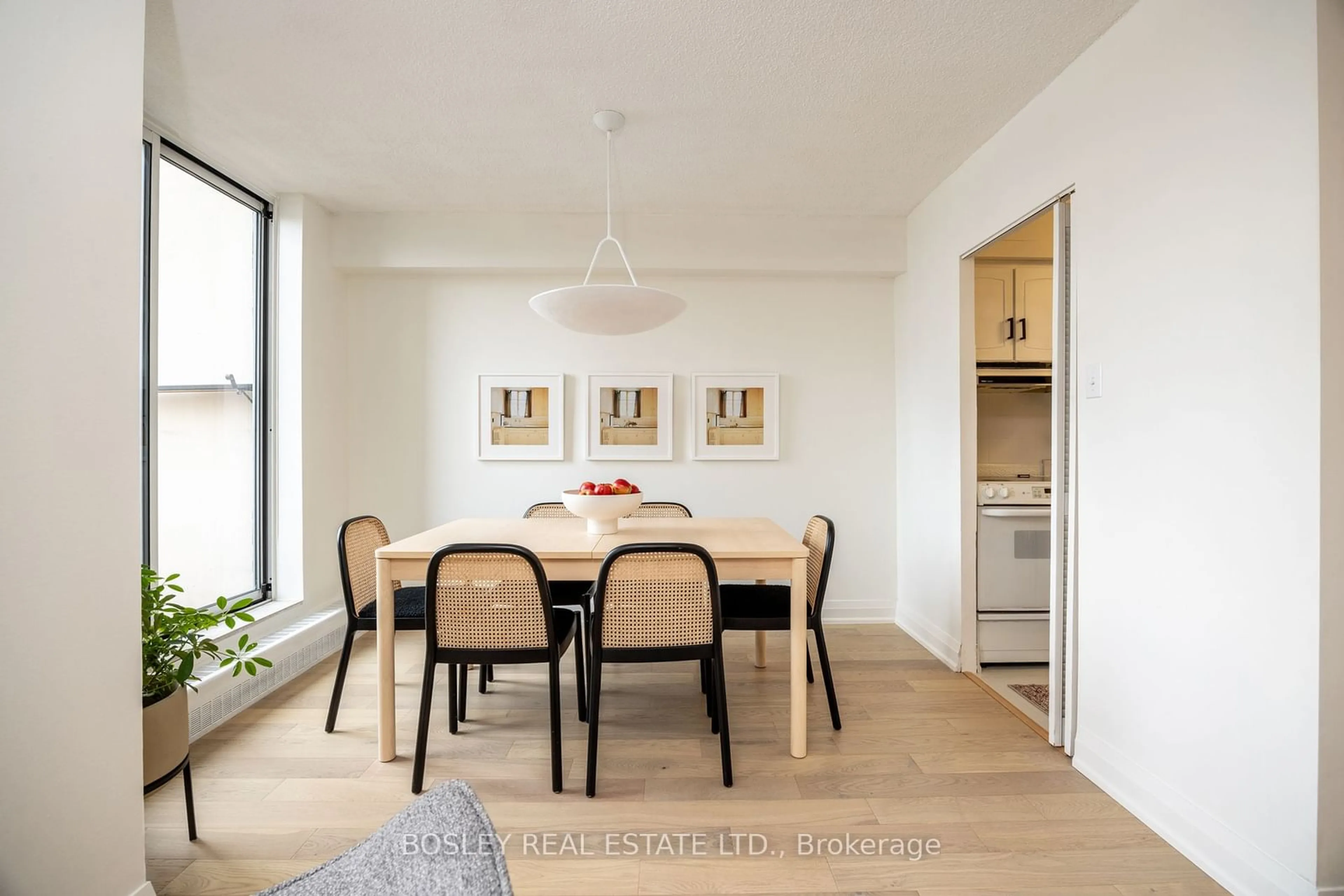 Dining room, wood/laminate floor for 60 Southport St #304, Toronto Ontario M6S 3N4