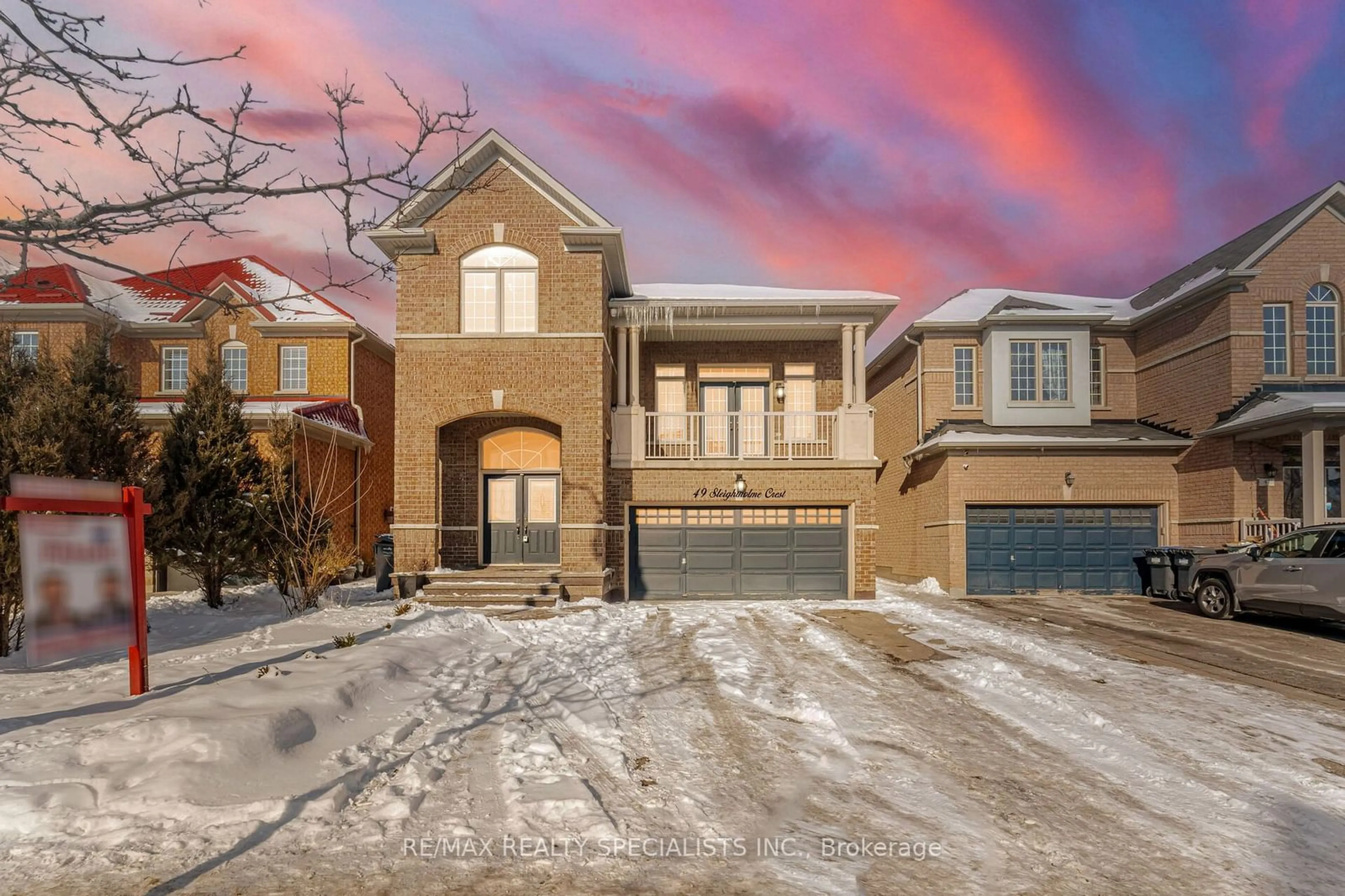 Home with brick exterior material, street for 49 Sleightholme Cres, Brampton Ontario L6P 3E8