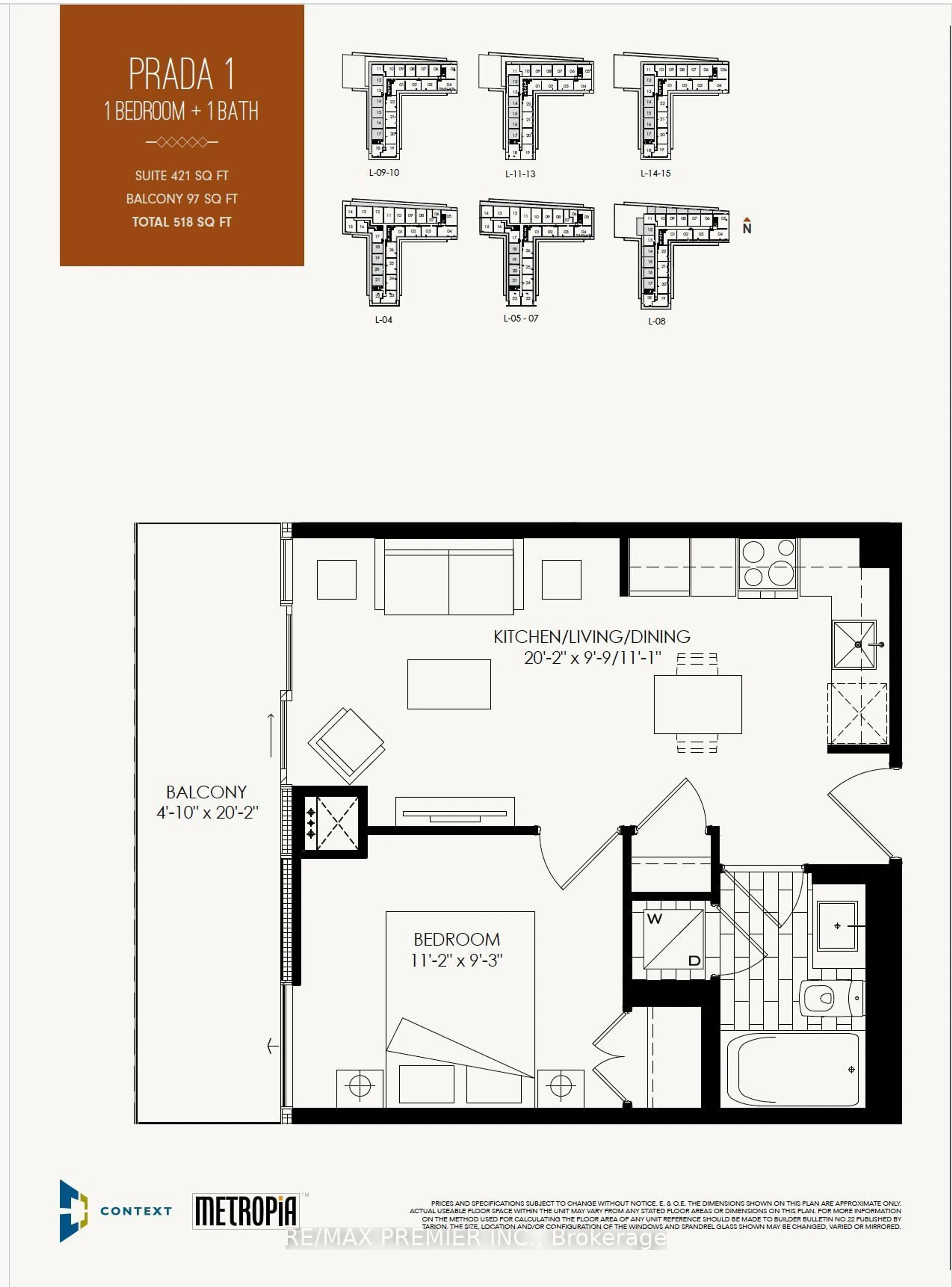 Floor plan for 160 Flemington Rd #1217, Toronto Ontario M6A 0A9