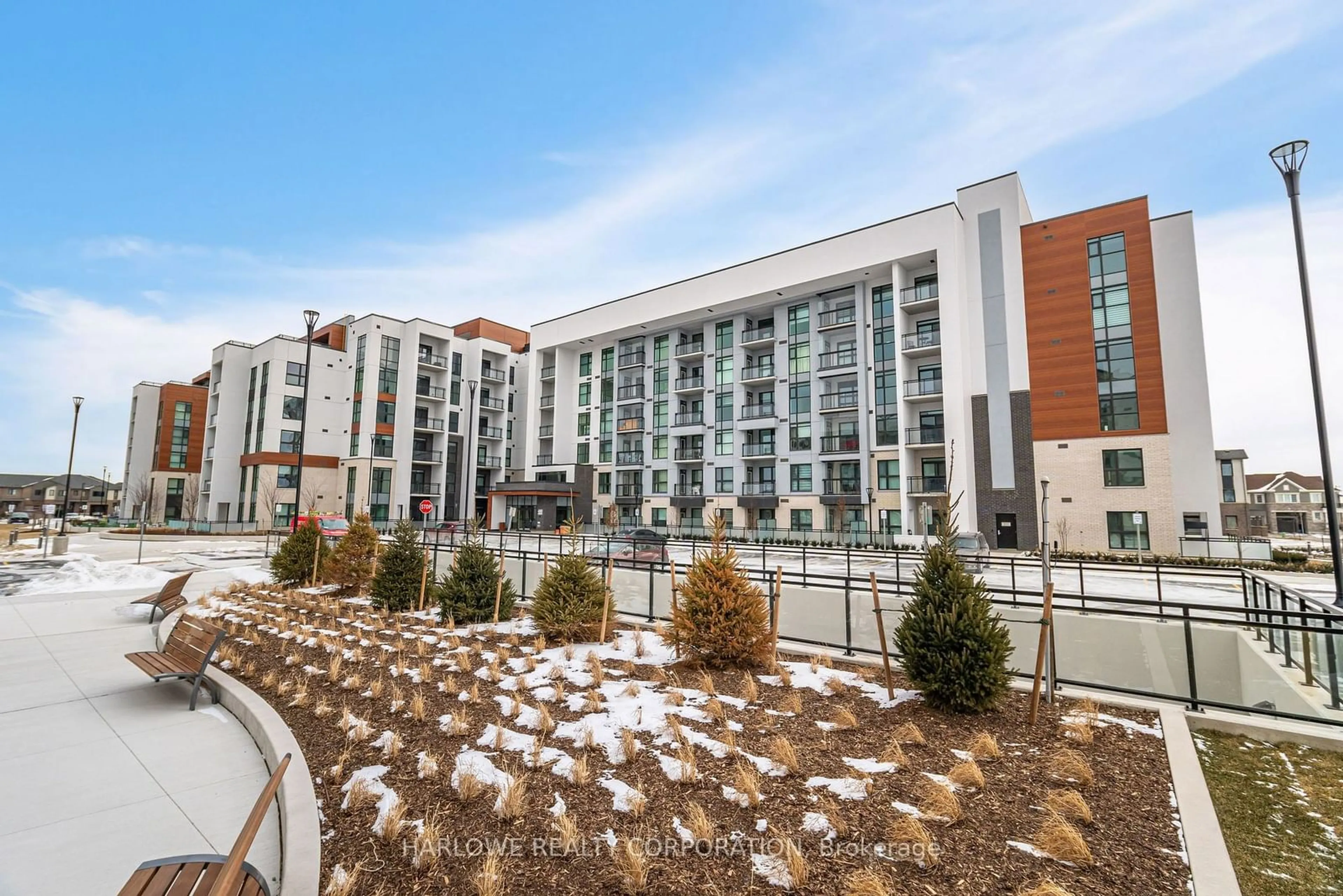 Patio, city buildings view from balcony for 480 Gordon Krantz Ave #206, Milton Ontario L9E 1Z4