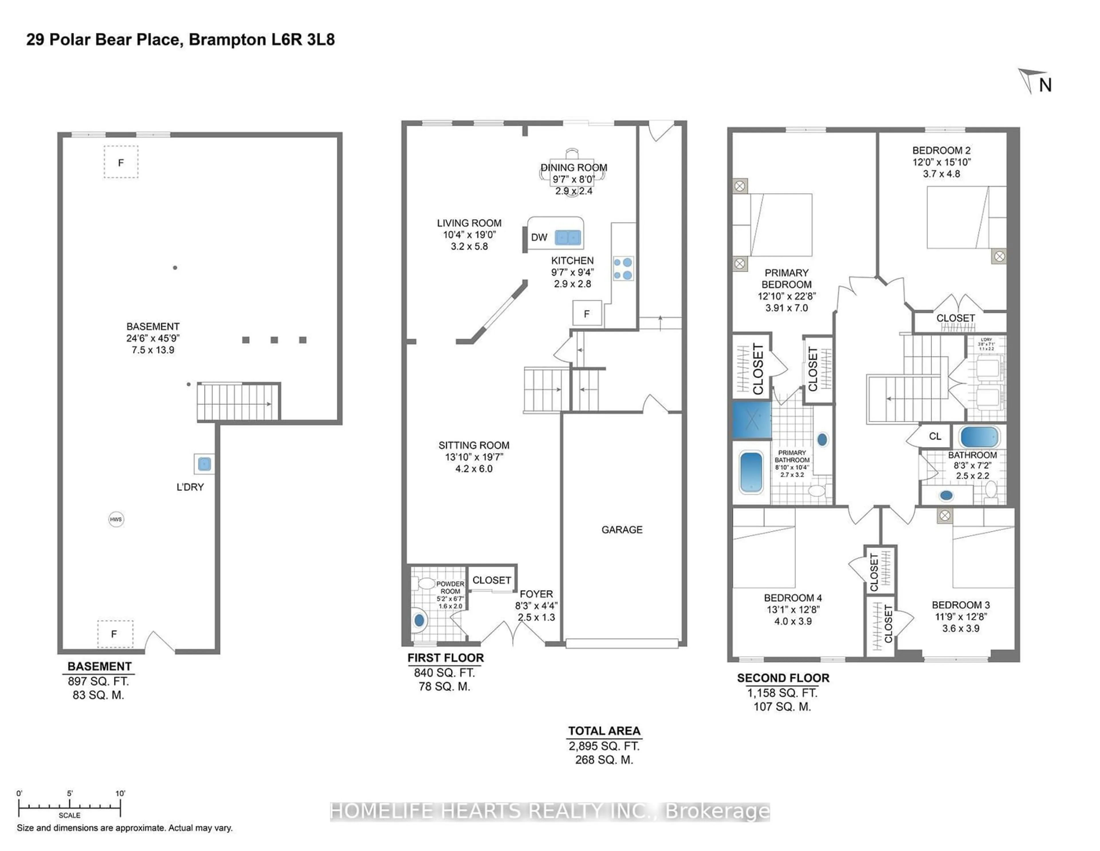 Floor plan for 29 Polar Bear Pl, Brampton Ontario L6R 3L8