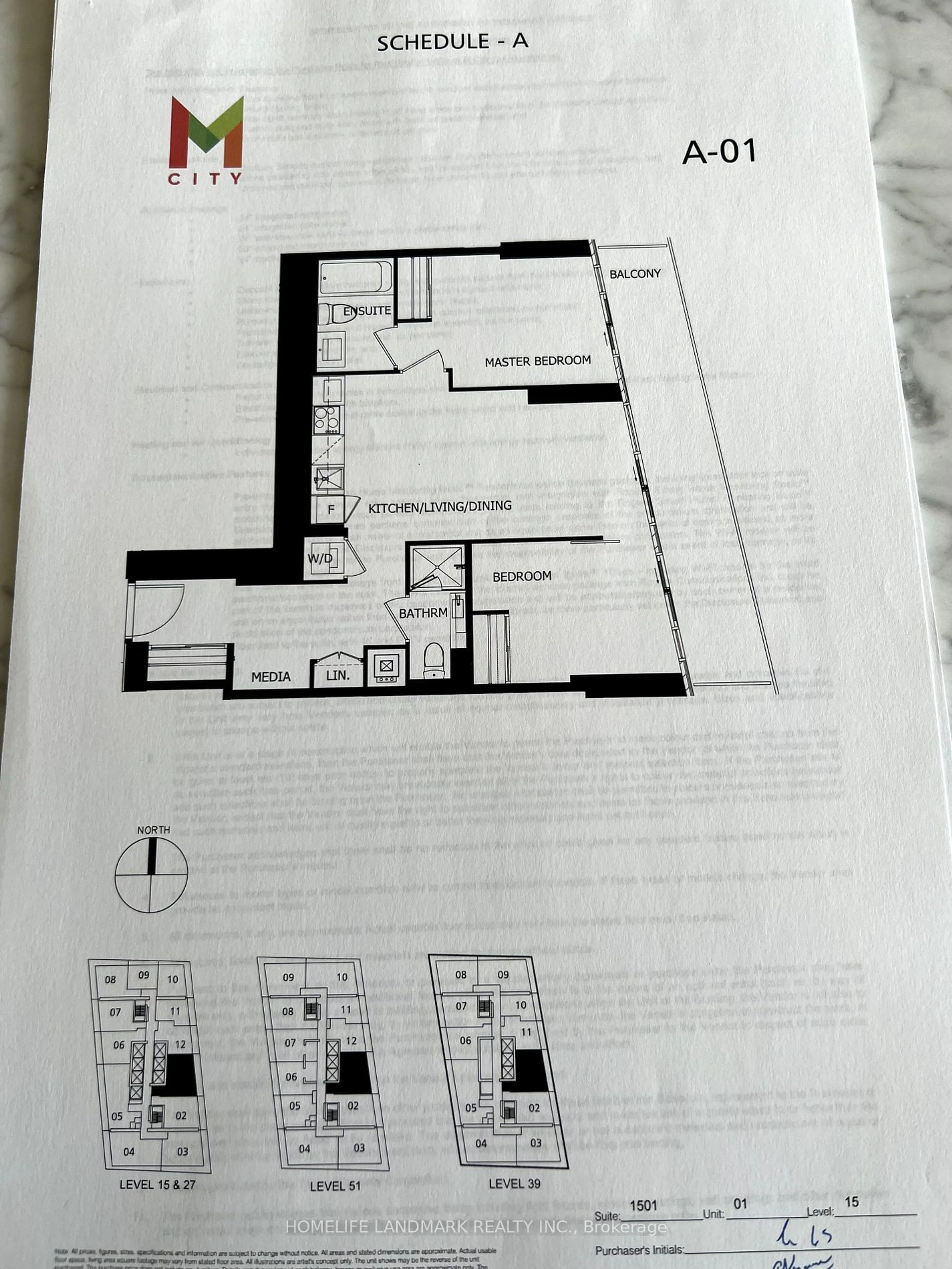 Floor plan for 3900 Confederation Pkwy #1501, Mississauga Ontario L5B 0M3