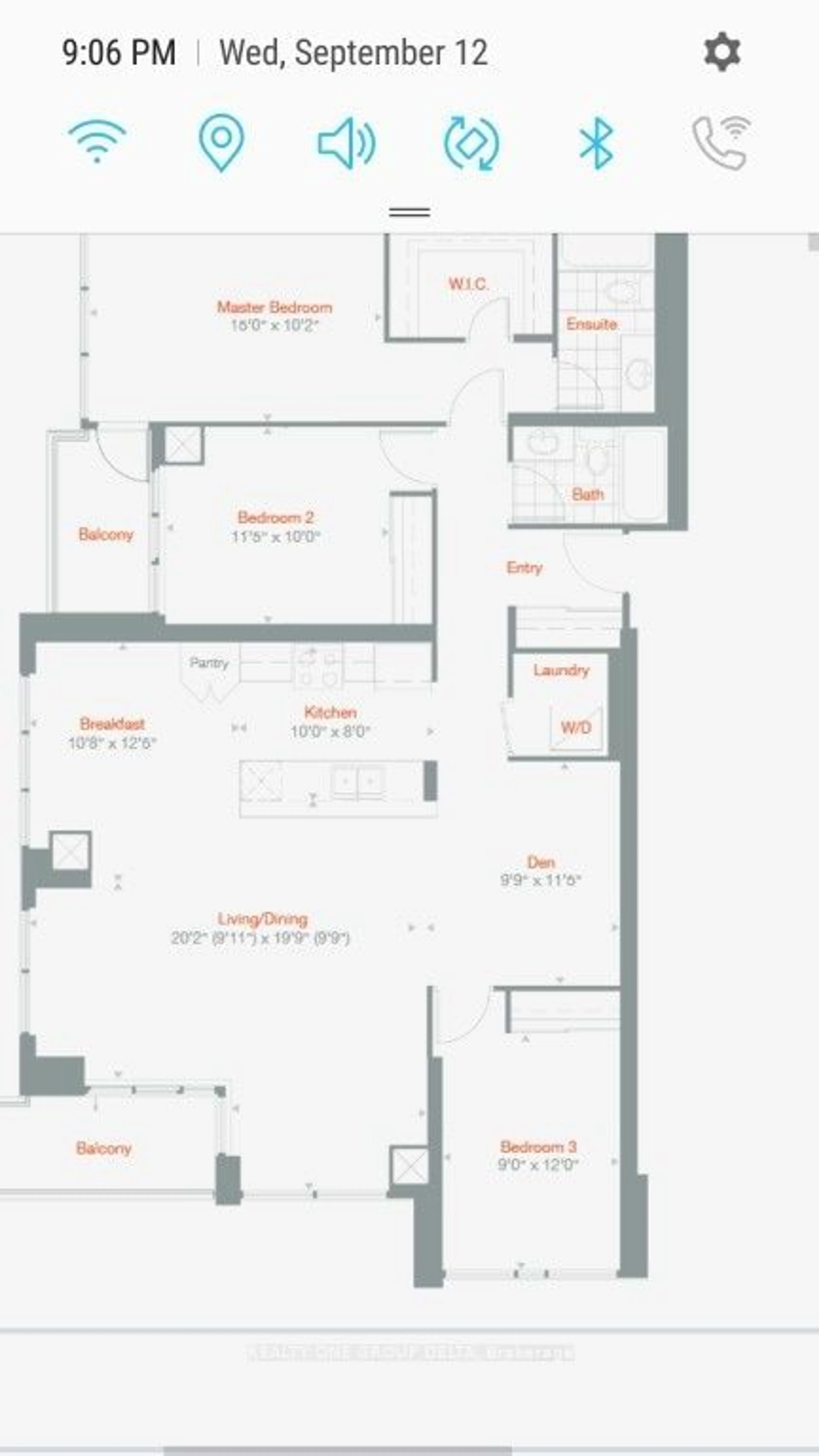 Floor plan for 55 Eglinton Ave #2304, Mississauga Ontario L5R 0E4