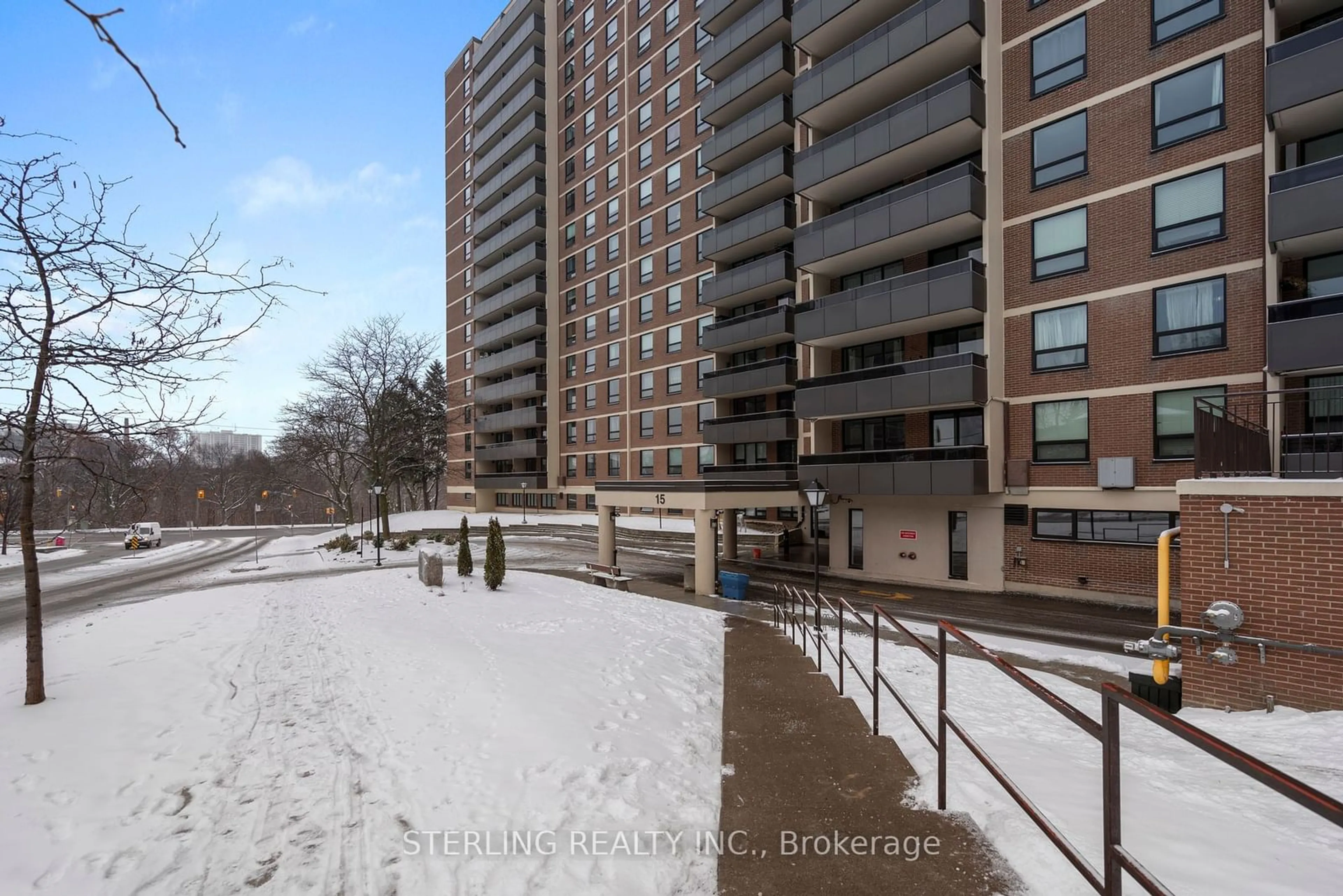 A pic from outside/outdoor area/front of a property/back of a property/a pic from drone, city buildings view from balcony for 15 La Rose Ave #508, Toronto Ontario M9P 1A7