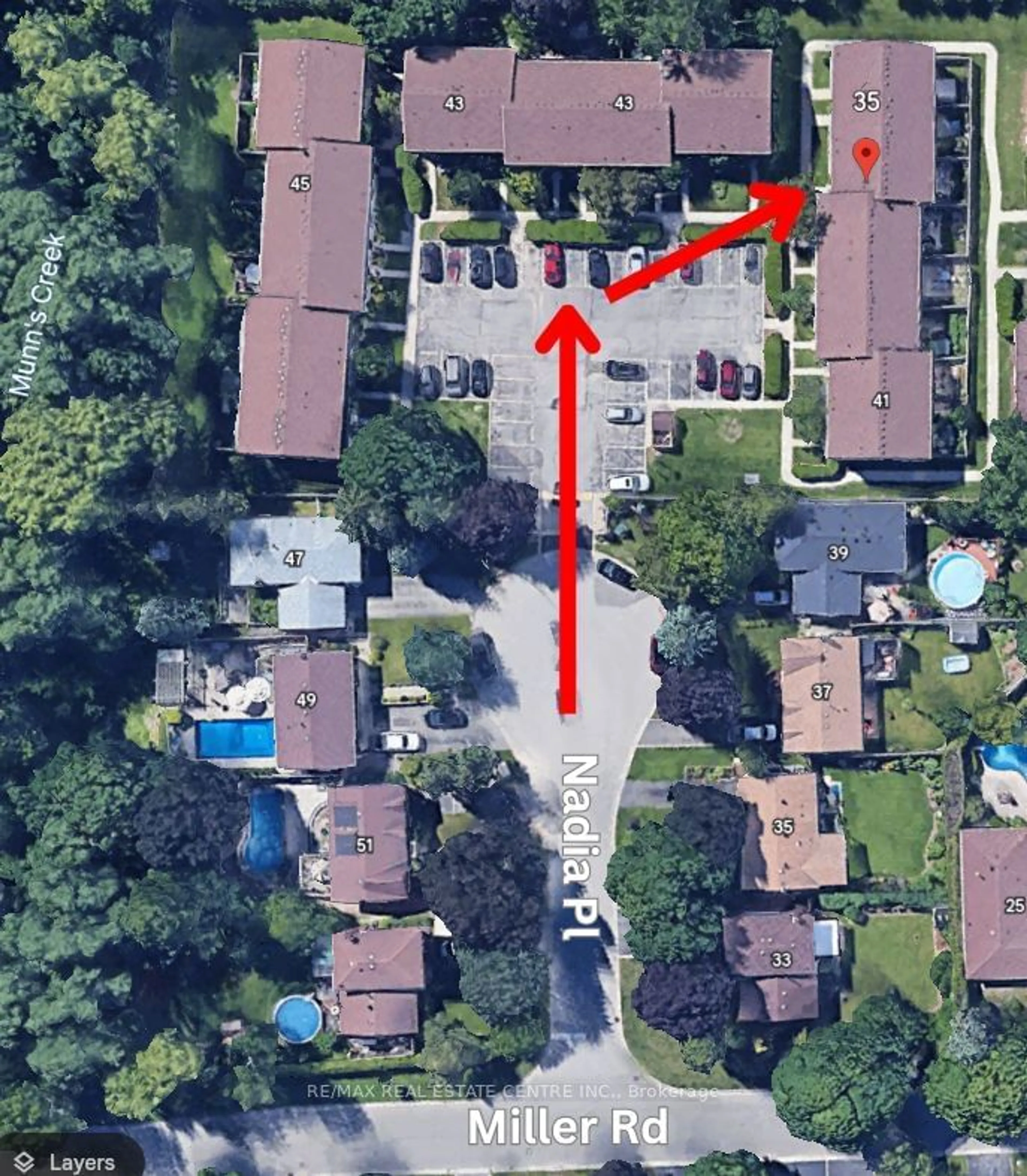 A pic from outside/outdoor area/front of a property/back of a property/a pic from drone, street for 41 Nadia Pl #35, Oakville Ontario L6H 1K1