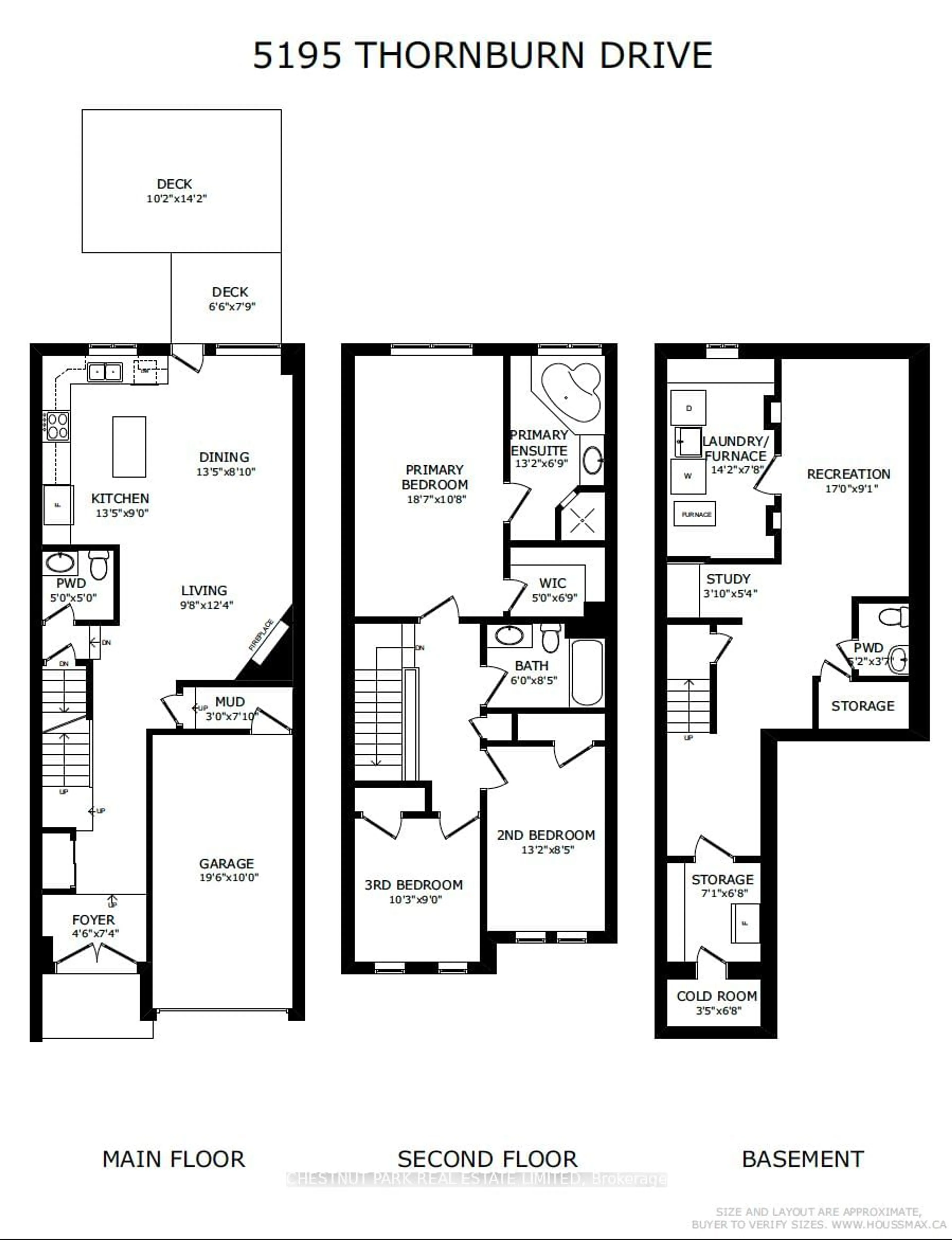 Floor plan for 5195 Thornburn Dr, Burlington Ontario L7L 6R4