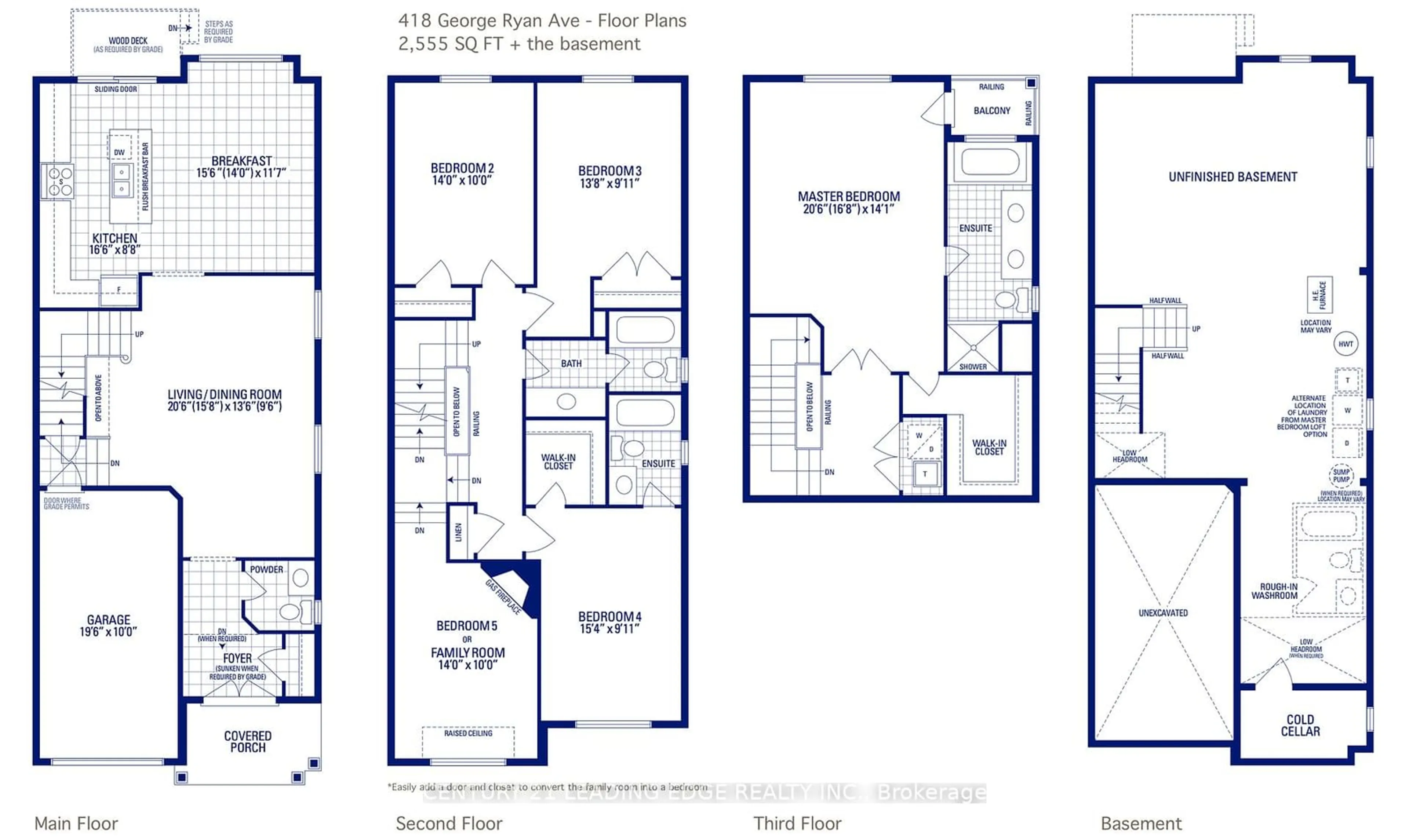 Floor plan for 418 George Ryan Ave, Oakville Ontario L6H 0S2