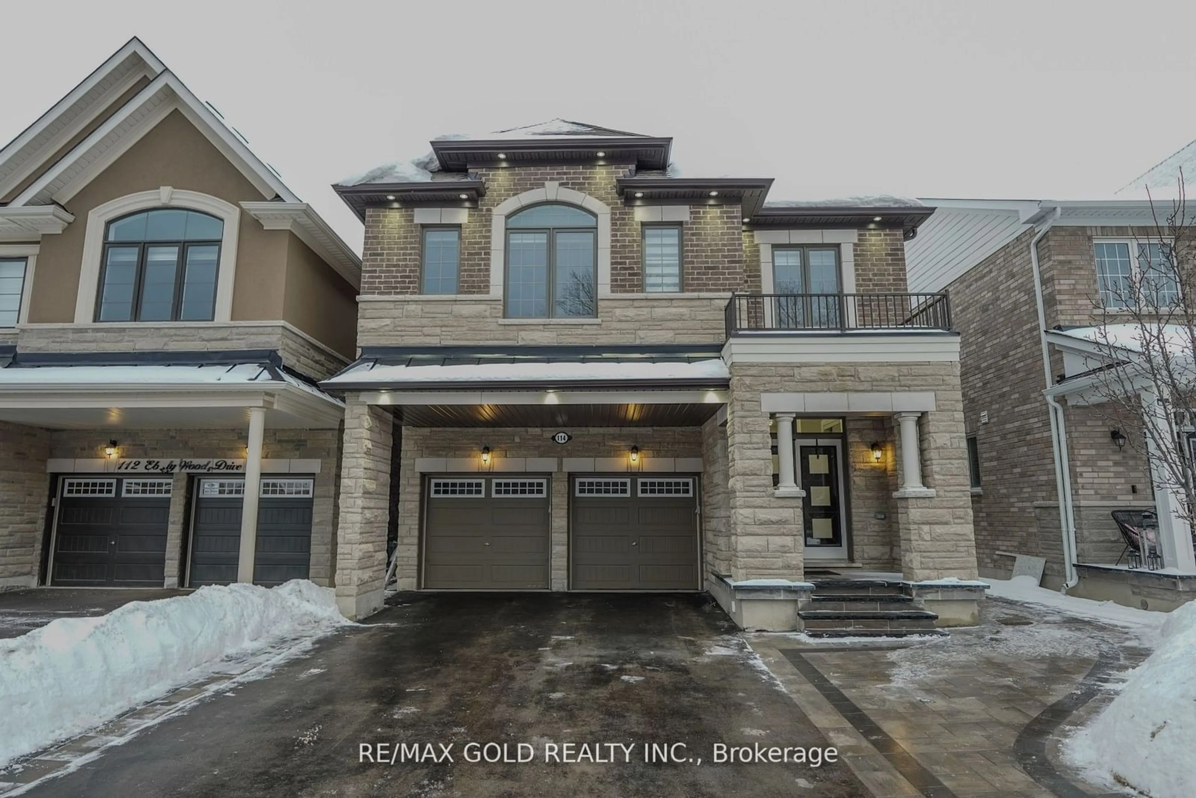 Home with brick exterior material, street for 114 Eberly Woods Dr, Caledon Ontario L7C 4J4