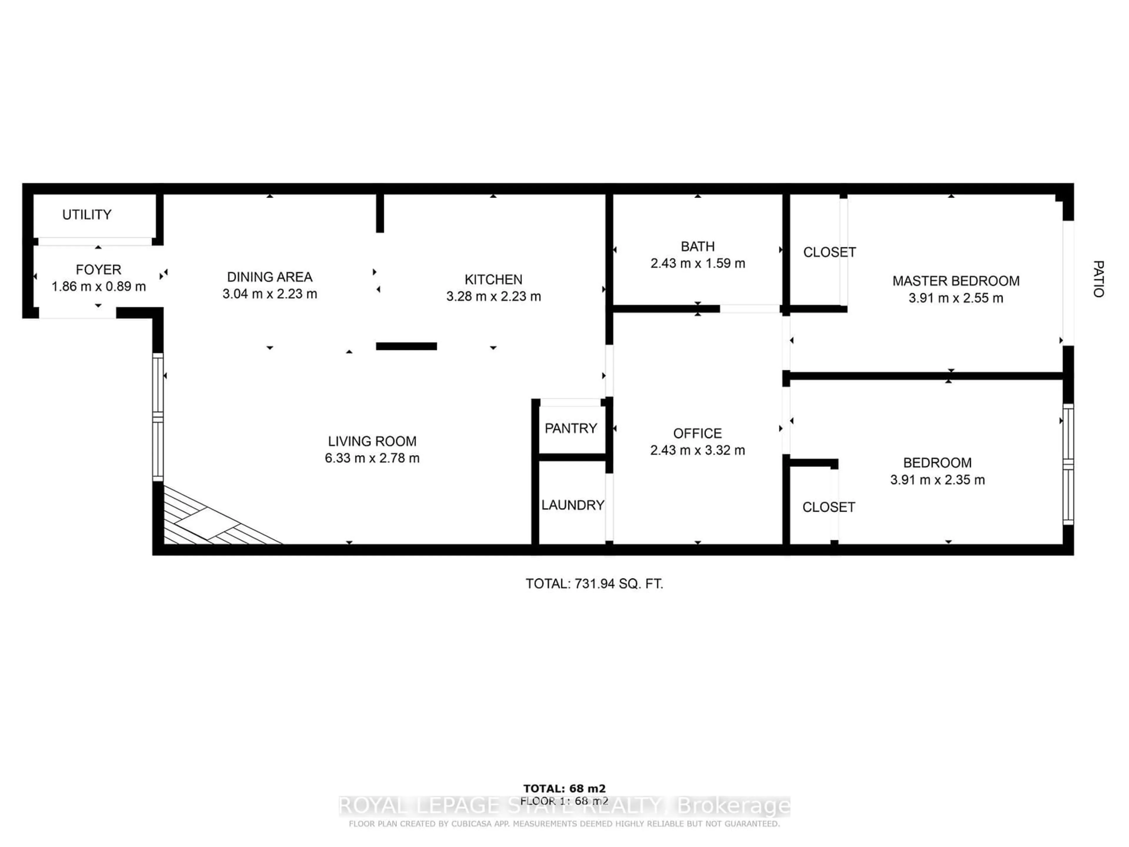 Floor plan for 16 Laidlaw St #909, Toronto Ontario M6K 1X2