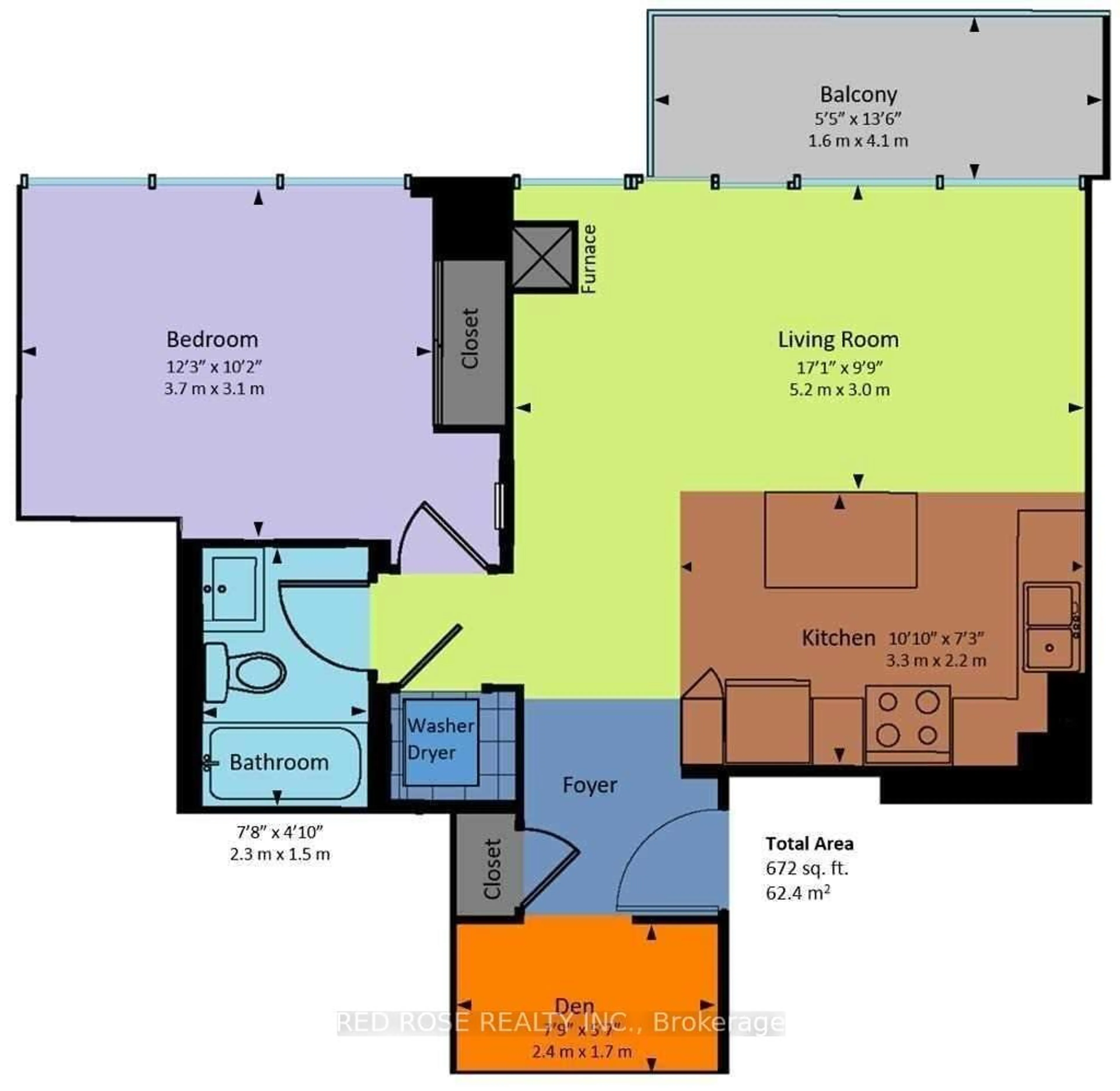 Floor plan for 2230 Lake Shore Blvd #1605, Toronto Ontario M8V 0B2