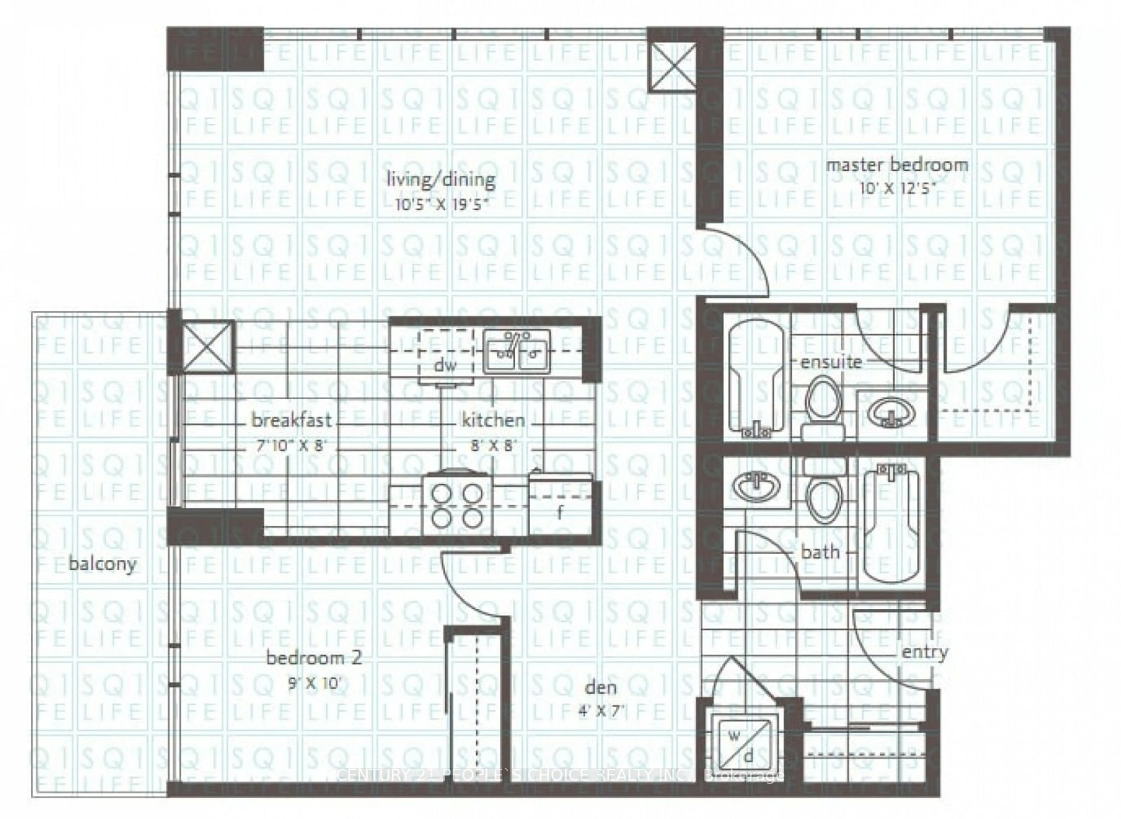 Floor plan for 4065 Brickstone Mews #2206, Mississauga Ontario L5B 0G3