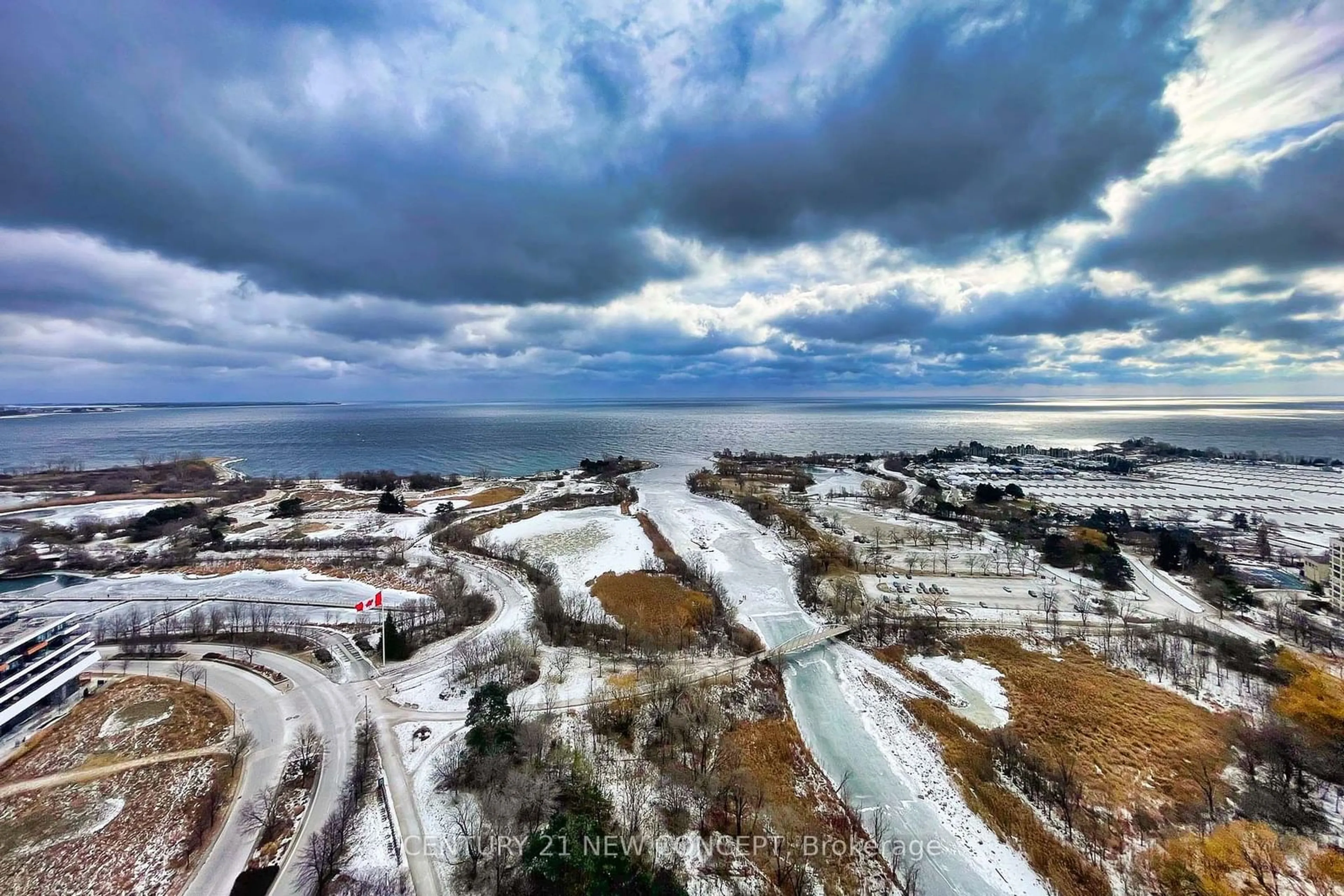 A pic from outside/outdoor area/front of a property/back of a property/a pic from drone, water/lake/river/ocean view for 2200 Lake Shore Blvd #3201, Toronto Ontario M8V 1A4