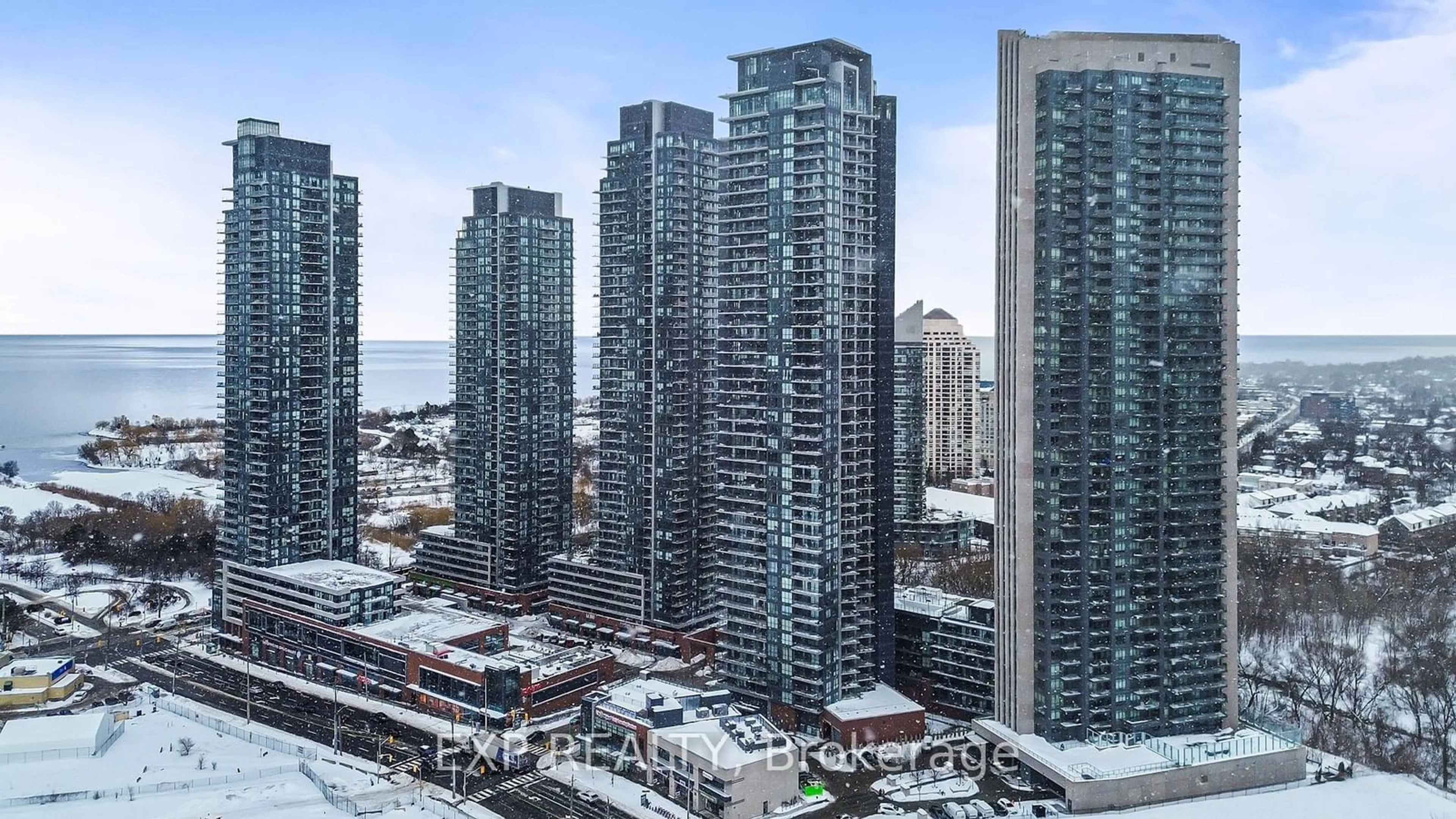 A pic from outside/outdoor area/front of a property/back of a property/a pic from drone, city buildings view from balcony for 36 Park lawn Rd #3108, Toronto Ontario M8V 0E5