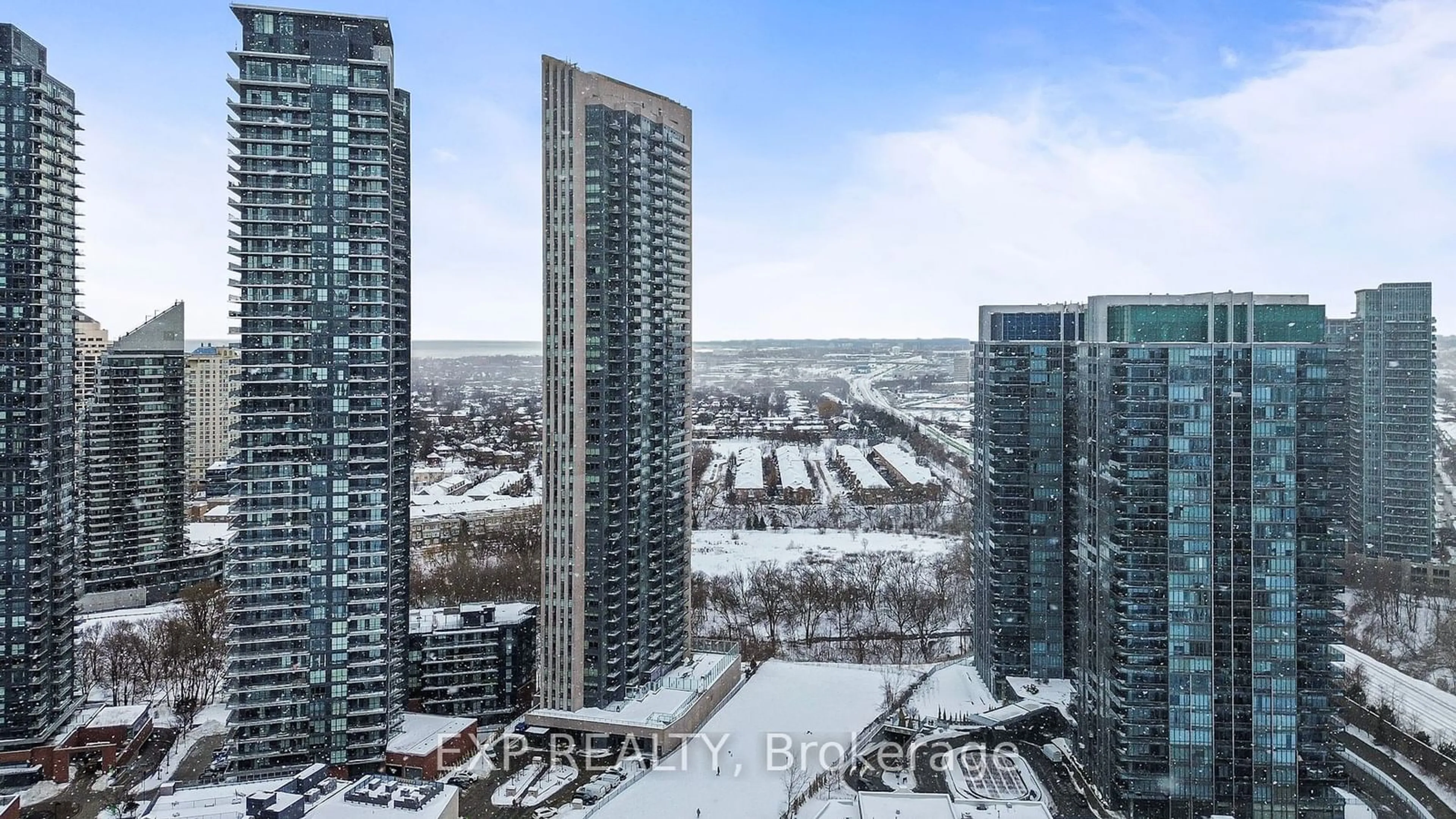 A pic from outside/outdoor area/front of a property/back of a property/a pic from drone, city buildings view from balcony for 36 Park lawn Rd #3108, Toronto Ontario M8V 0E5