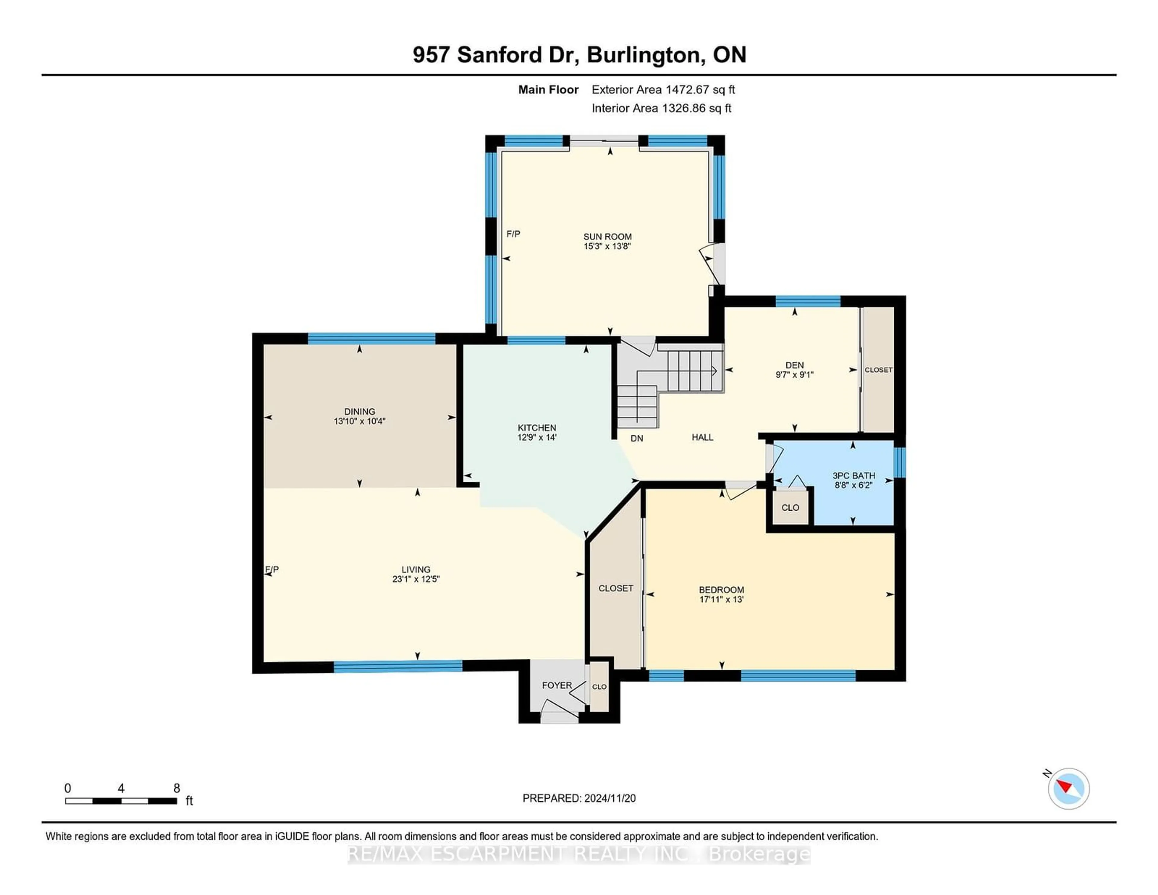 Floor plan for 957 Sanford Dr, Burlington Ontario L7T 3G7