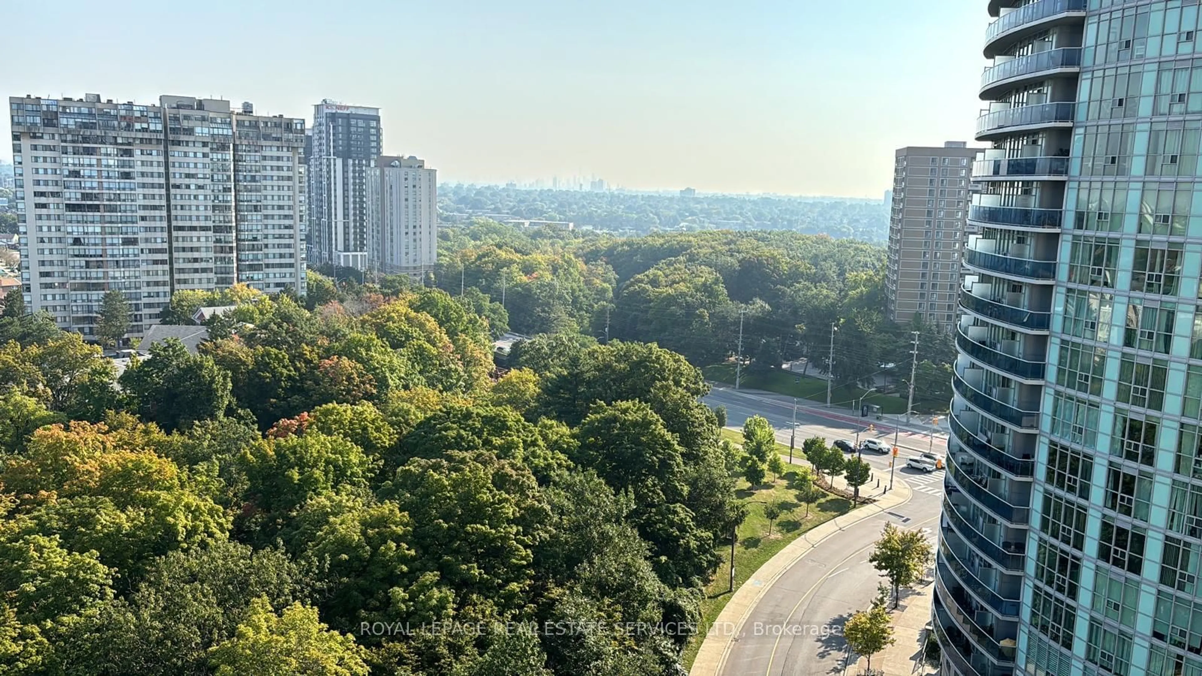 A pic from outside/outdoor area/front of a property/back of a property/a pic from drone, city buildings view from balcony for 80 Absolute Ave #1302, Mississauga Ontario L4Z 0A5