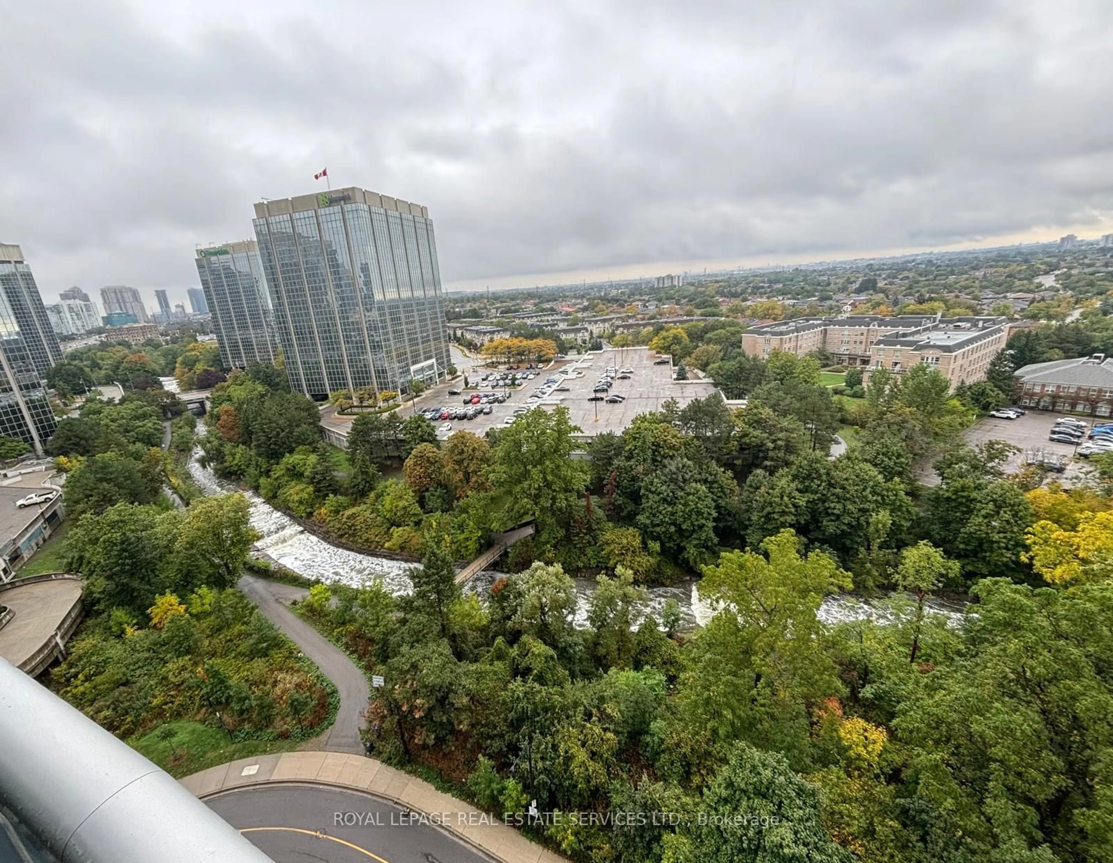 A pic from outside/outdoor area/front of a property/back of a property/a pic from drone, city buildings view from balcony for 80 Absolute Ave #1302, Mississauga Ontario L4Z 0A5