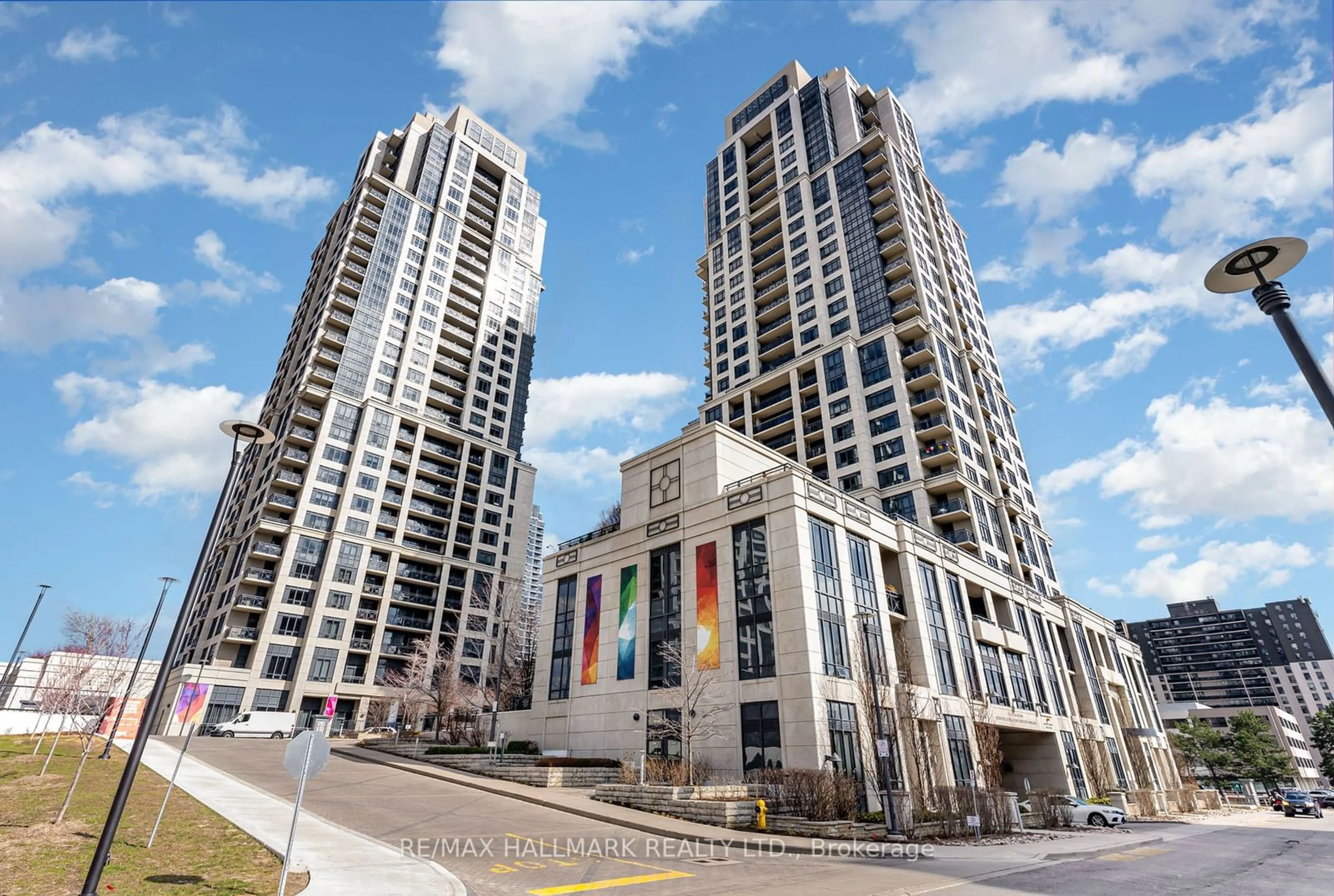 A pic from outside/outdoor area/front of a property/back of a property/a pic from drone, city buildings view from balcony for 6 Eva Rd #1205, Toronto Ontario M9C 0B1