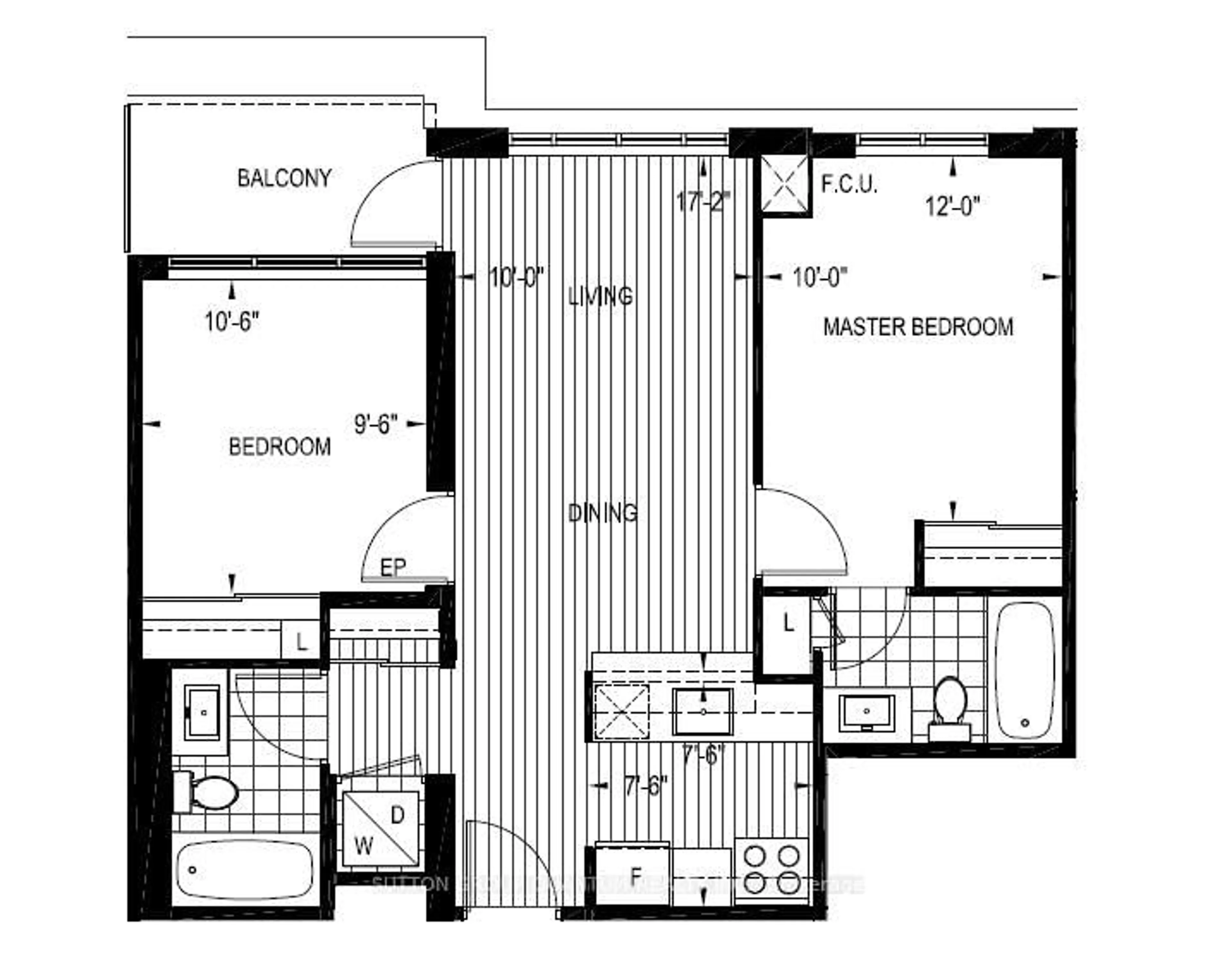 Floor plan for 6 Eva Rd #1807, Toronto Ontario M9C 0B1