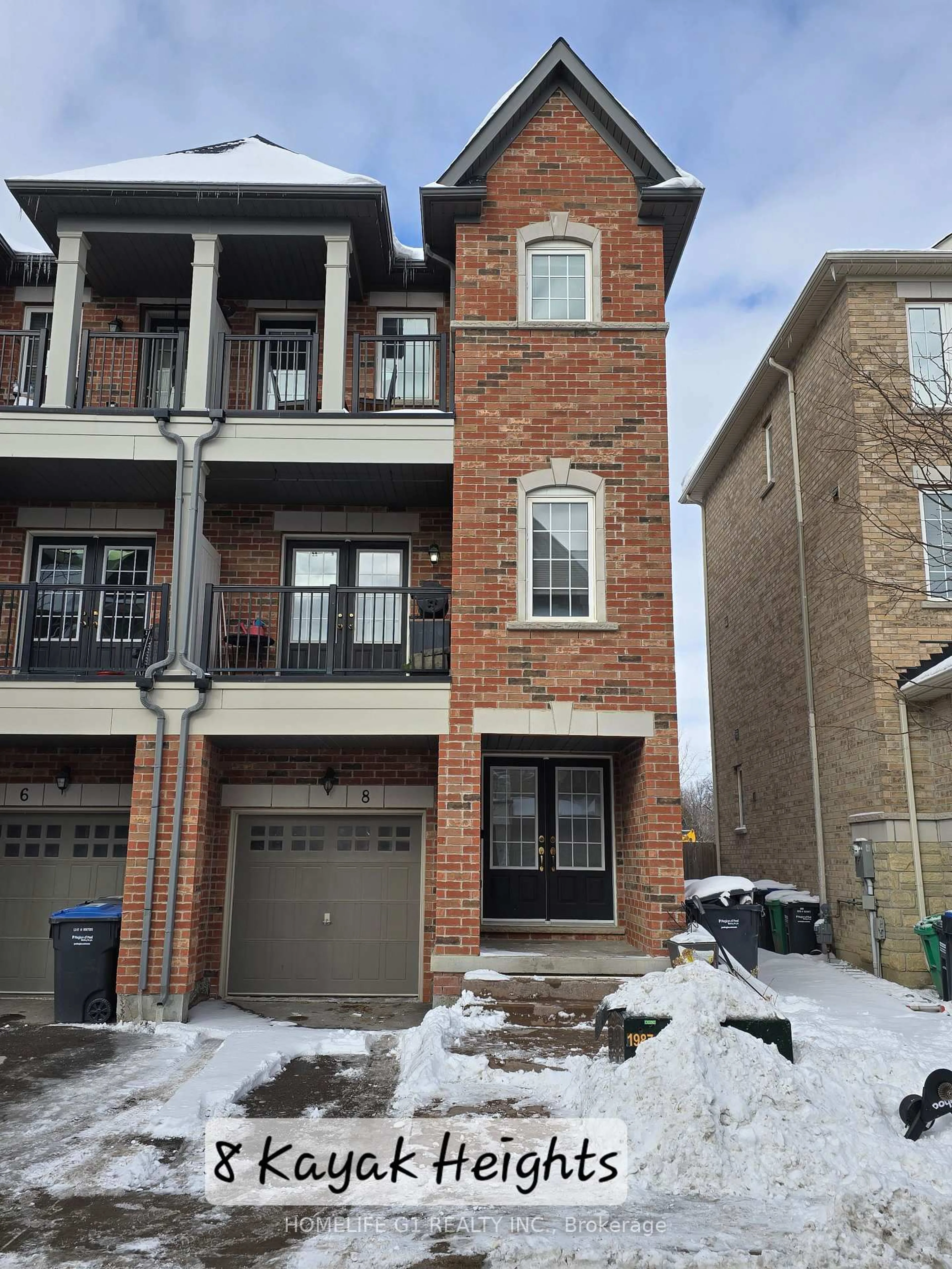 Home with brick exterior material, street for 8 Kayak Hts, Brampton Ontario L6Z 0B4