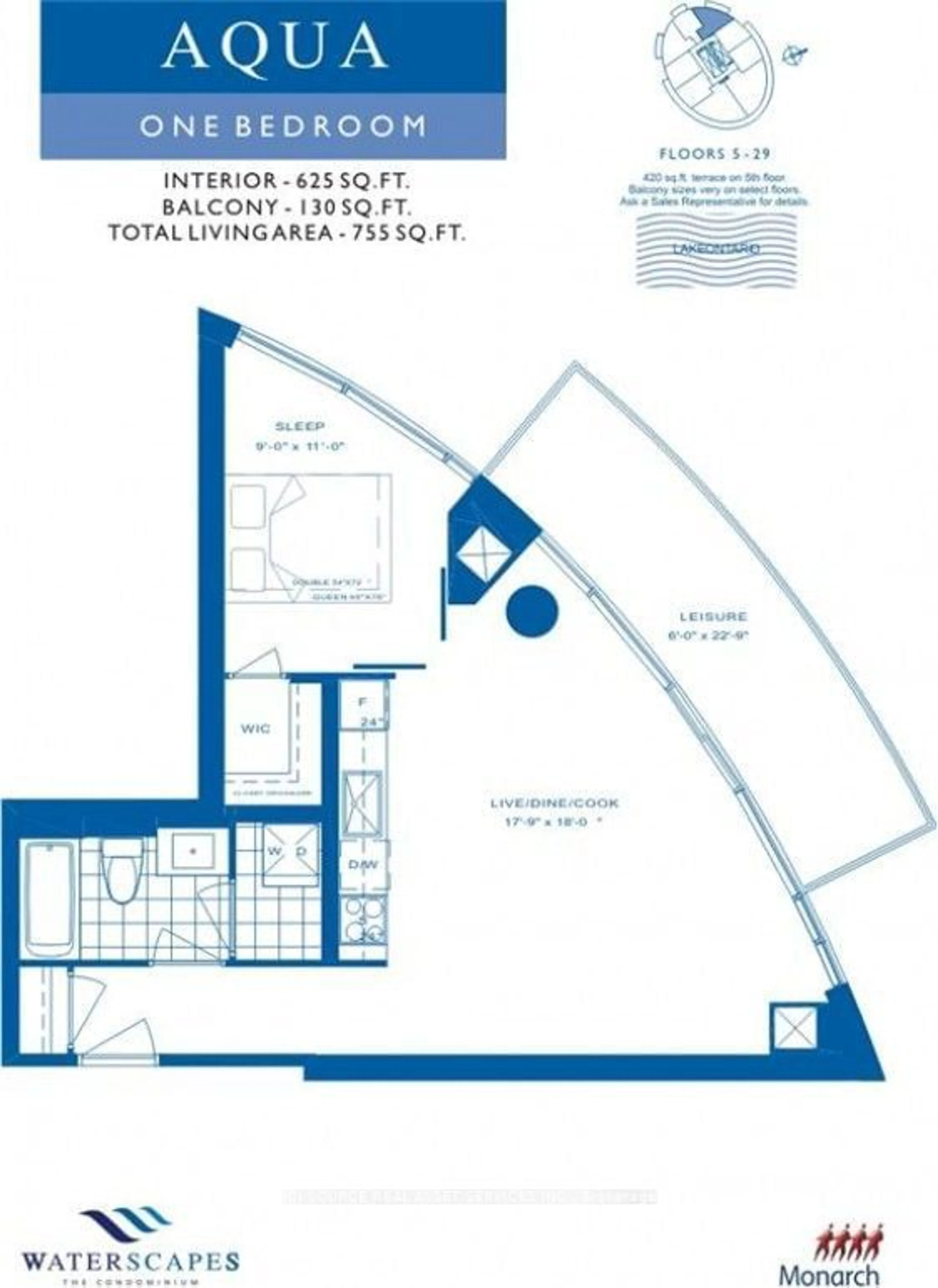 Floor plan for 80 Marine Parade Dr #2508, Toronto Ontario M8V 0A3