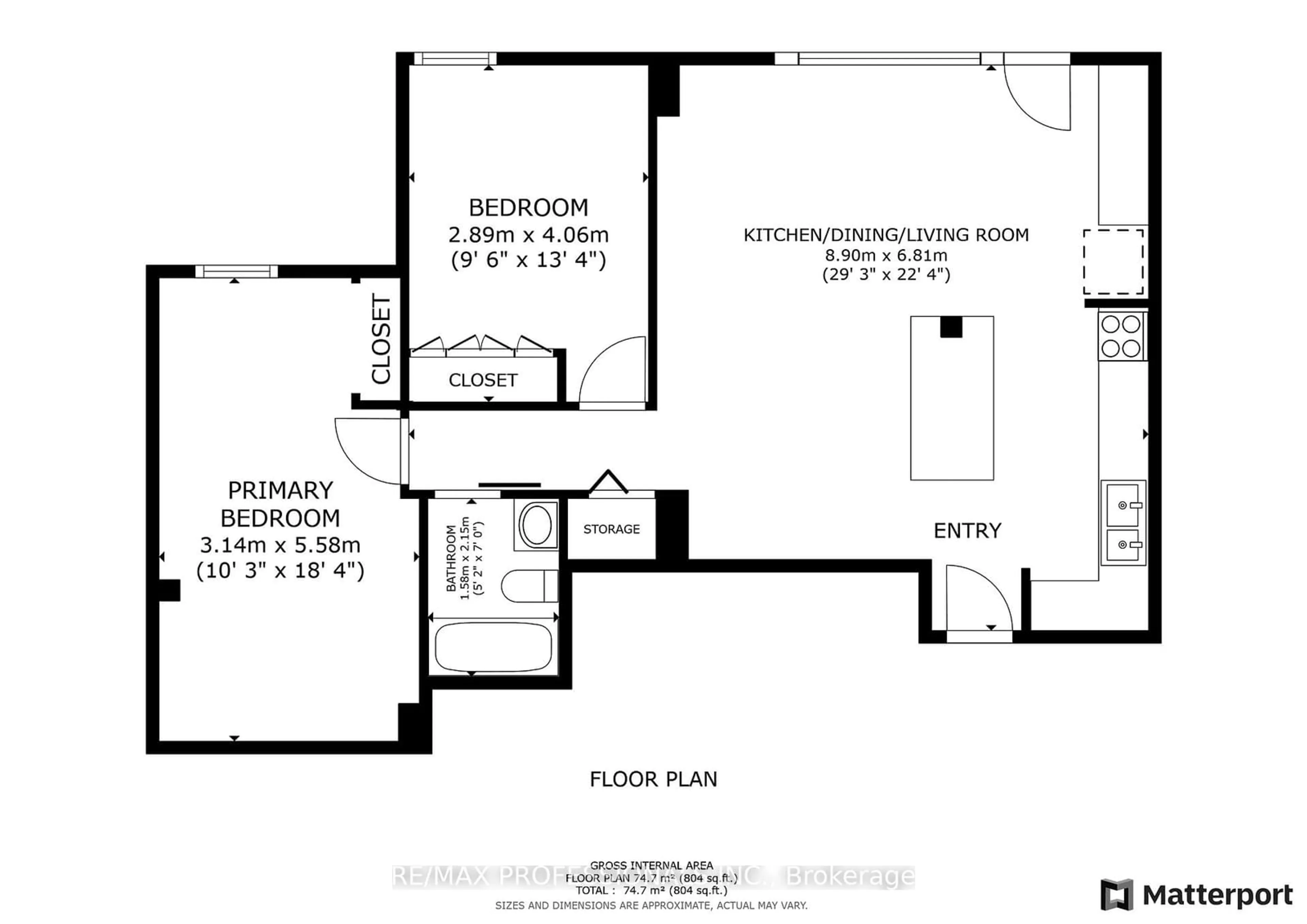 Floor plan for 541 Blackthorn Ave #206, Toronto Ontario M6M 5A6