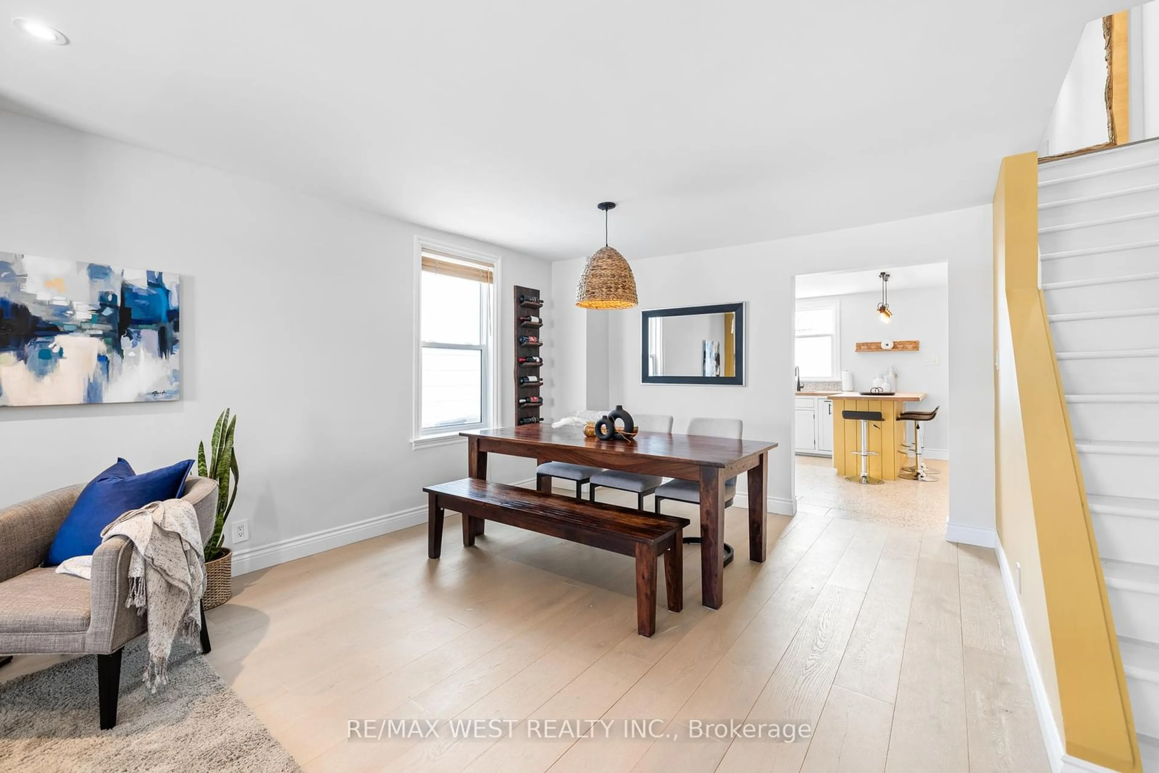 Dining room, wood/laminate floor for 25 Jerome St, Toronto Ontario M6P 1H8