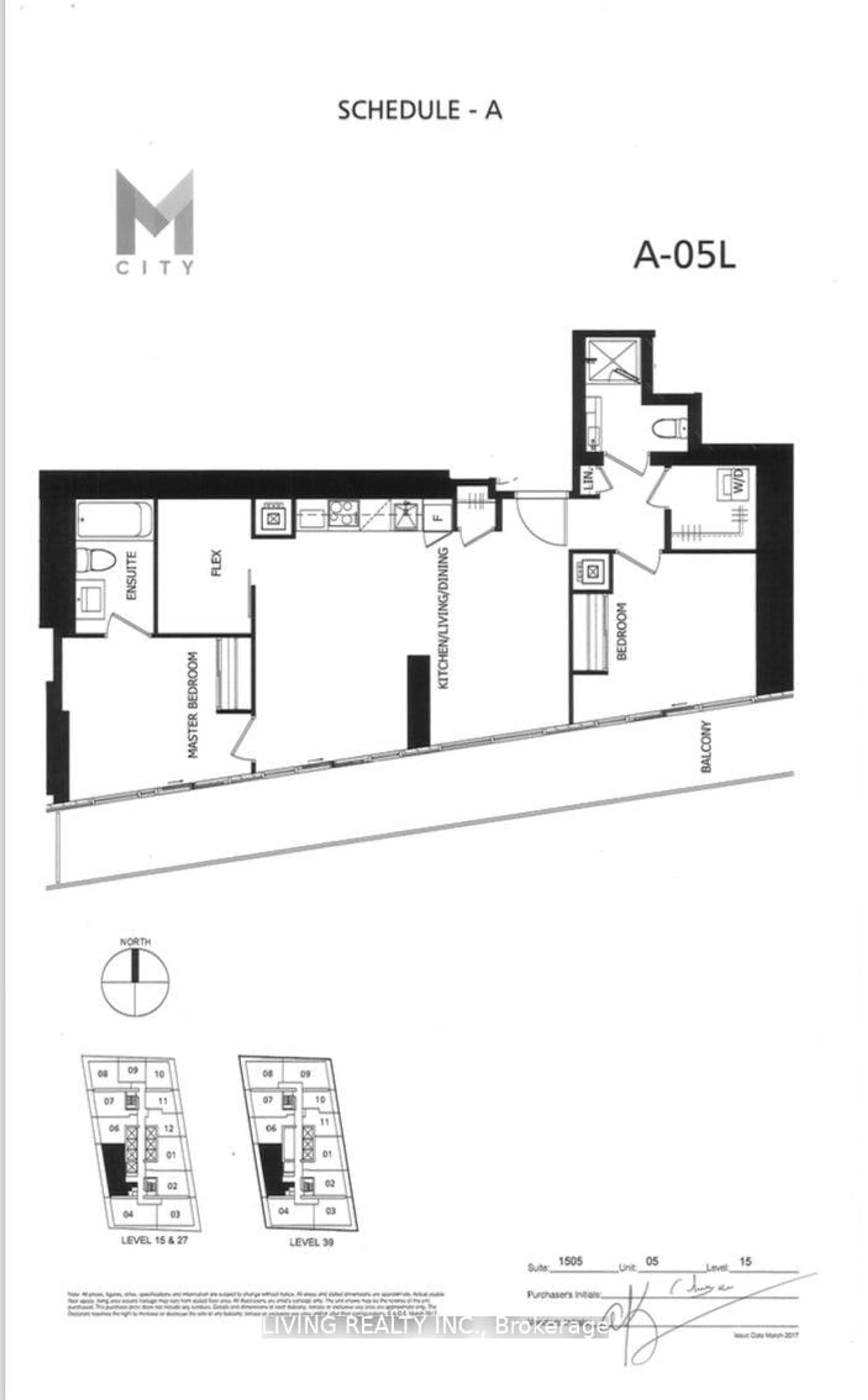 Floor plan for 3900 Confederation Pkwy #1505, Mississauga Ontario L5B 0M3