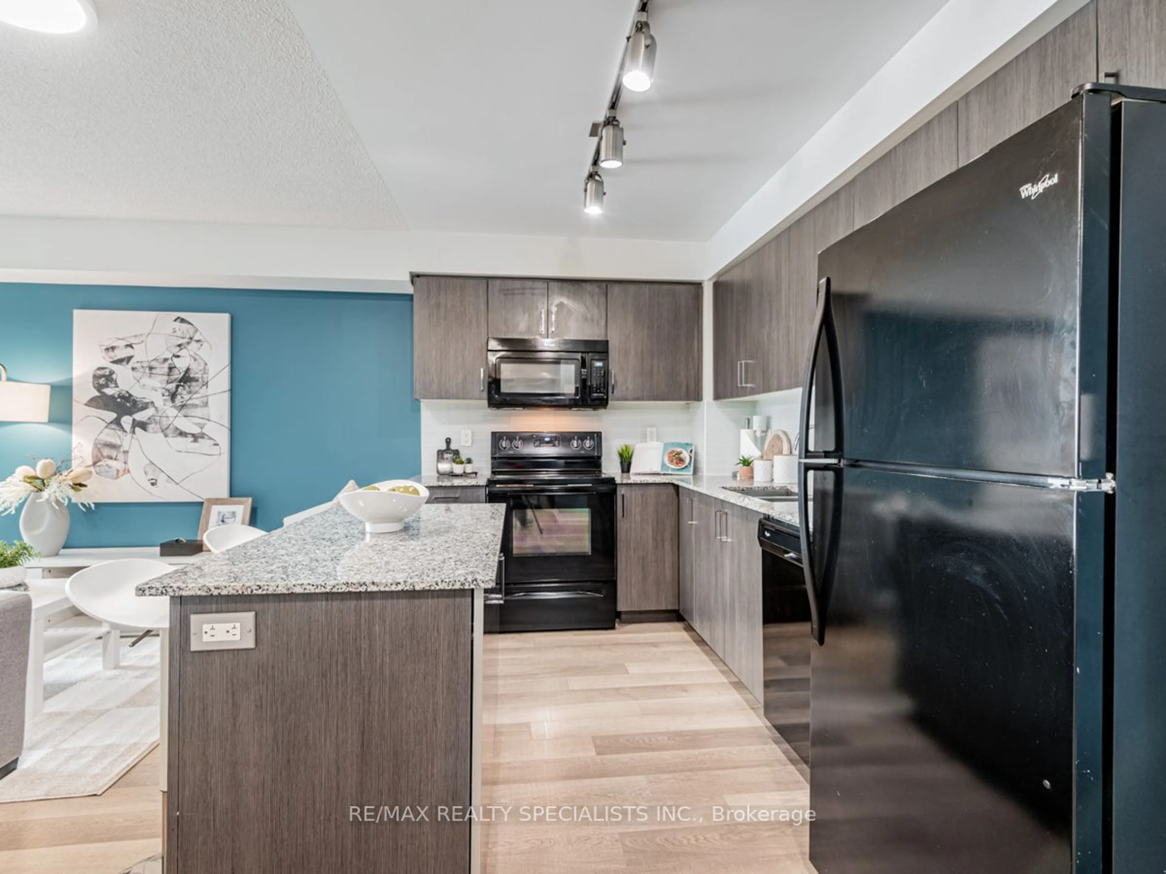 Open concept kitchen, unknown for 80 Esther Lorrie Dr #301, Toronto Ontario M9W 0C6